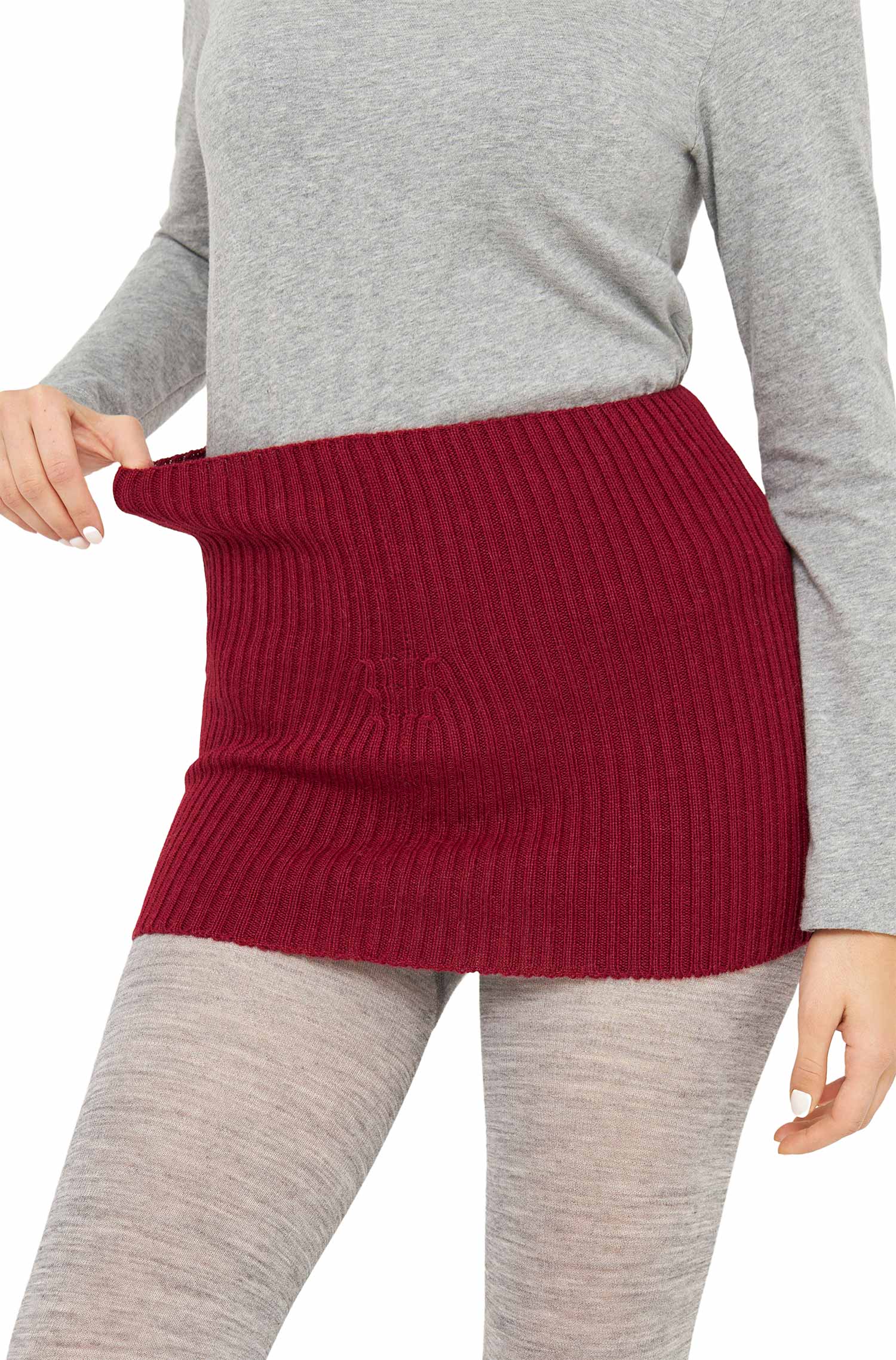 Nierenwärmer RIPP aus 100% Baby Alpaka-weinrot