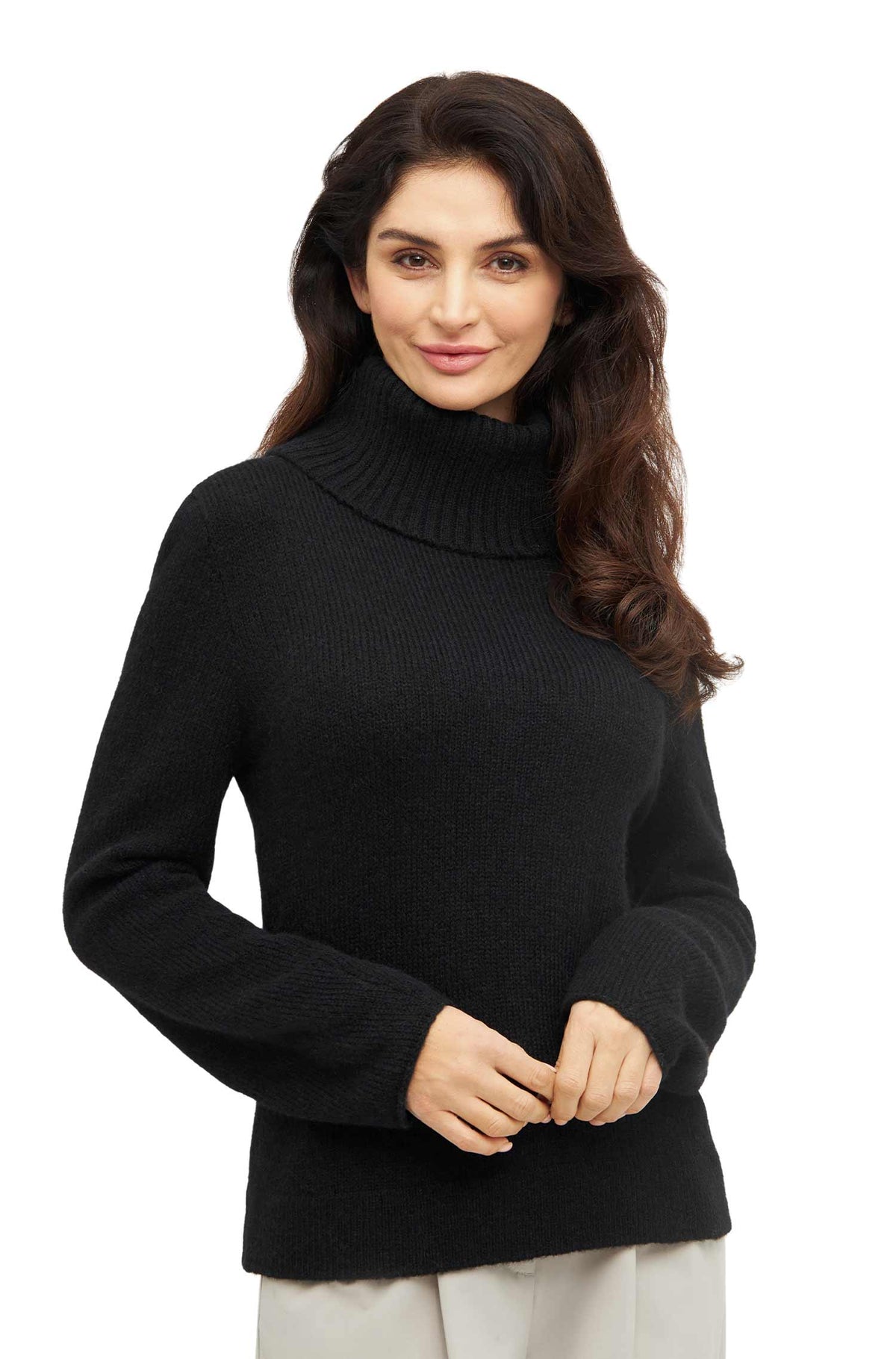 Alpaka Rollkragenpullover PACA-schwarz