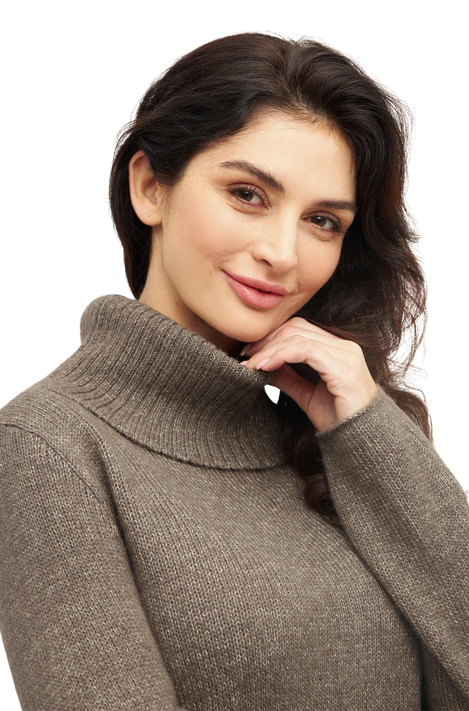 Alpaka Rollkragenpullover PACA-taupe