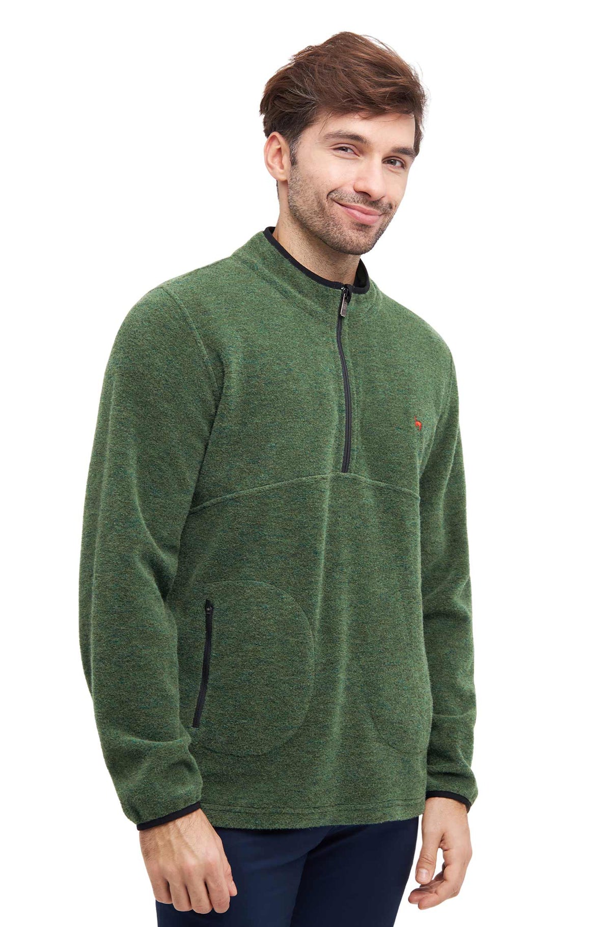 Alpaka Unisex Troyer APU FLEECE-waldgrün