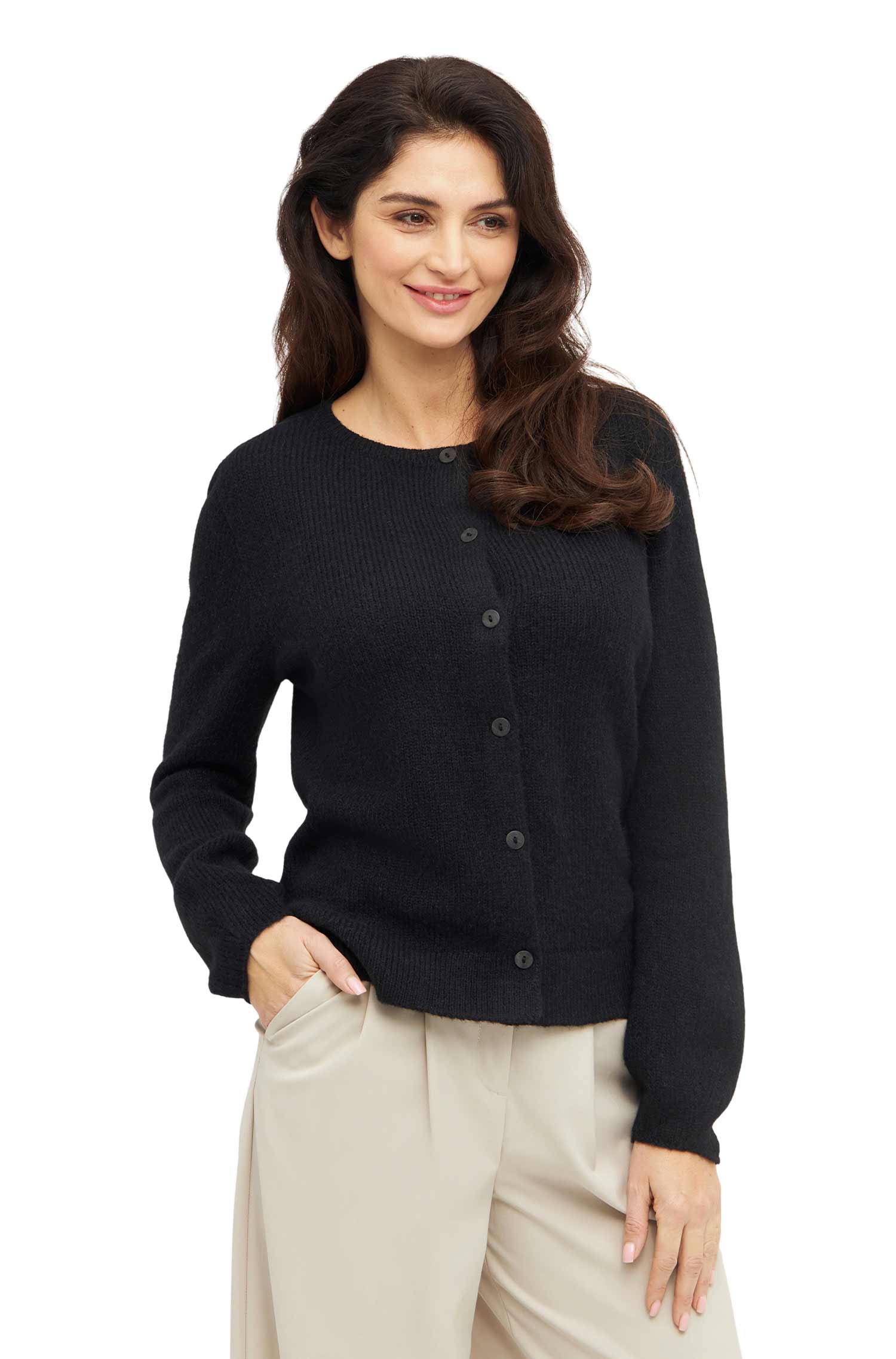 Alpaka Strickjacke PACA-schwarz