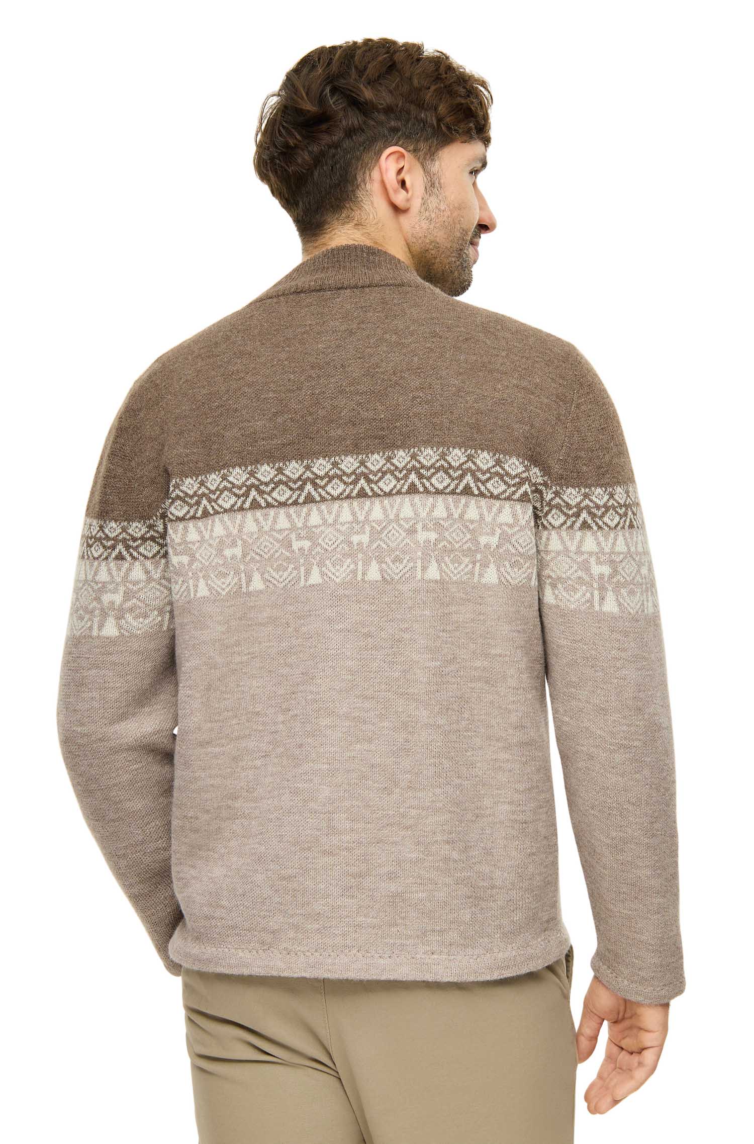 Alpaka Strickjacke BEAU | gefüttert-sand