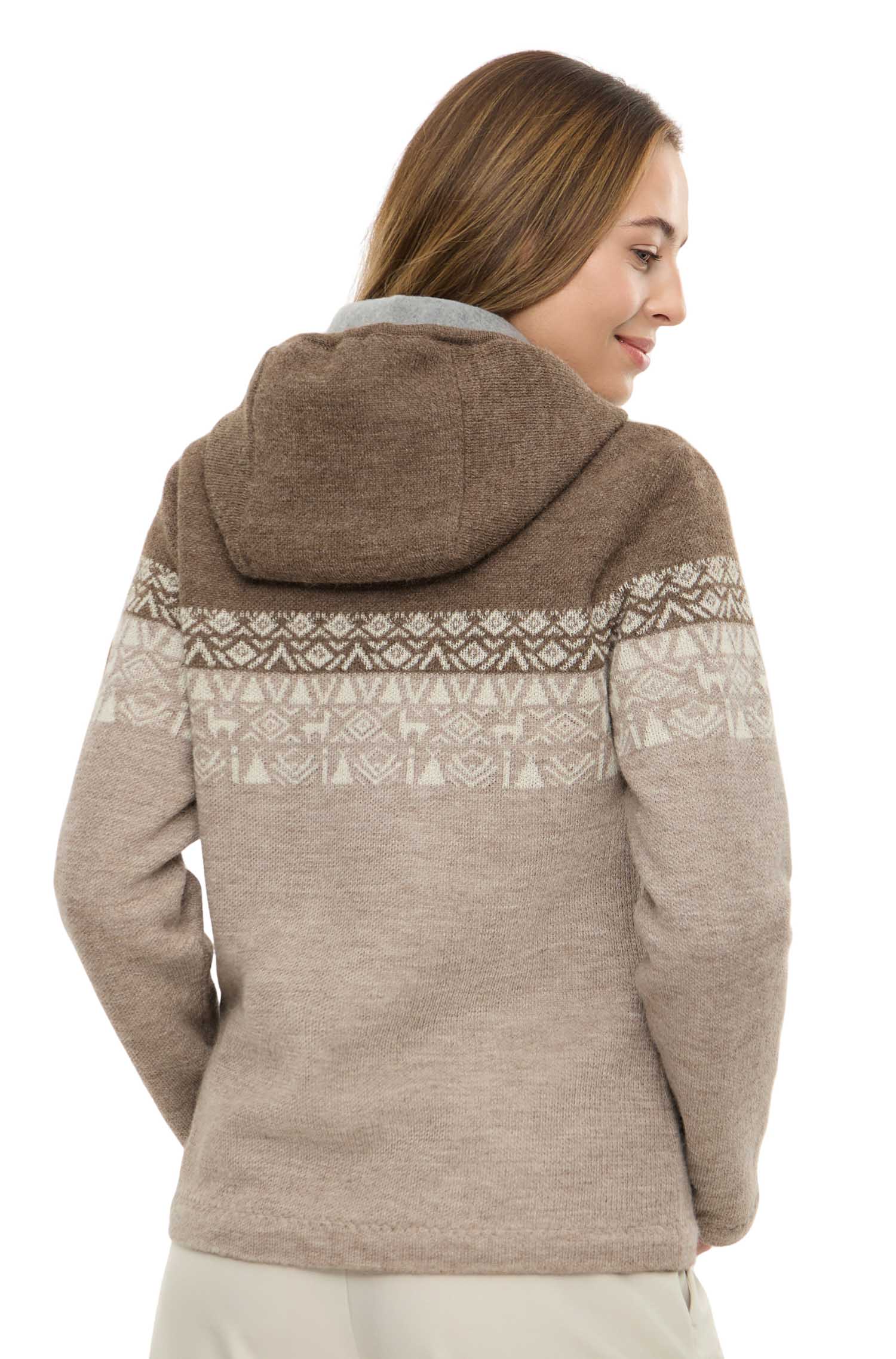Alpaka Kapuzenjacke REYNA | gefüttert-sand