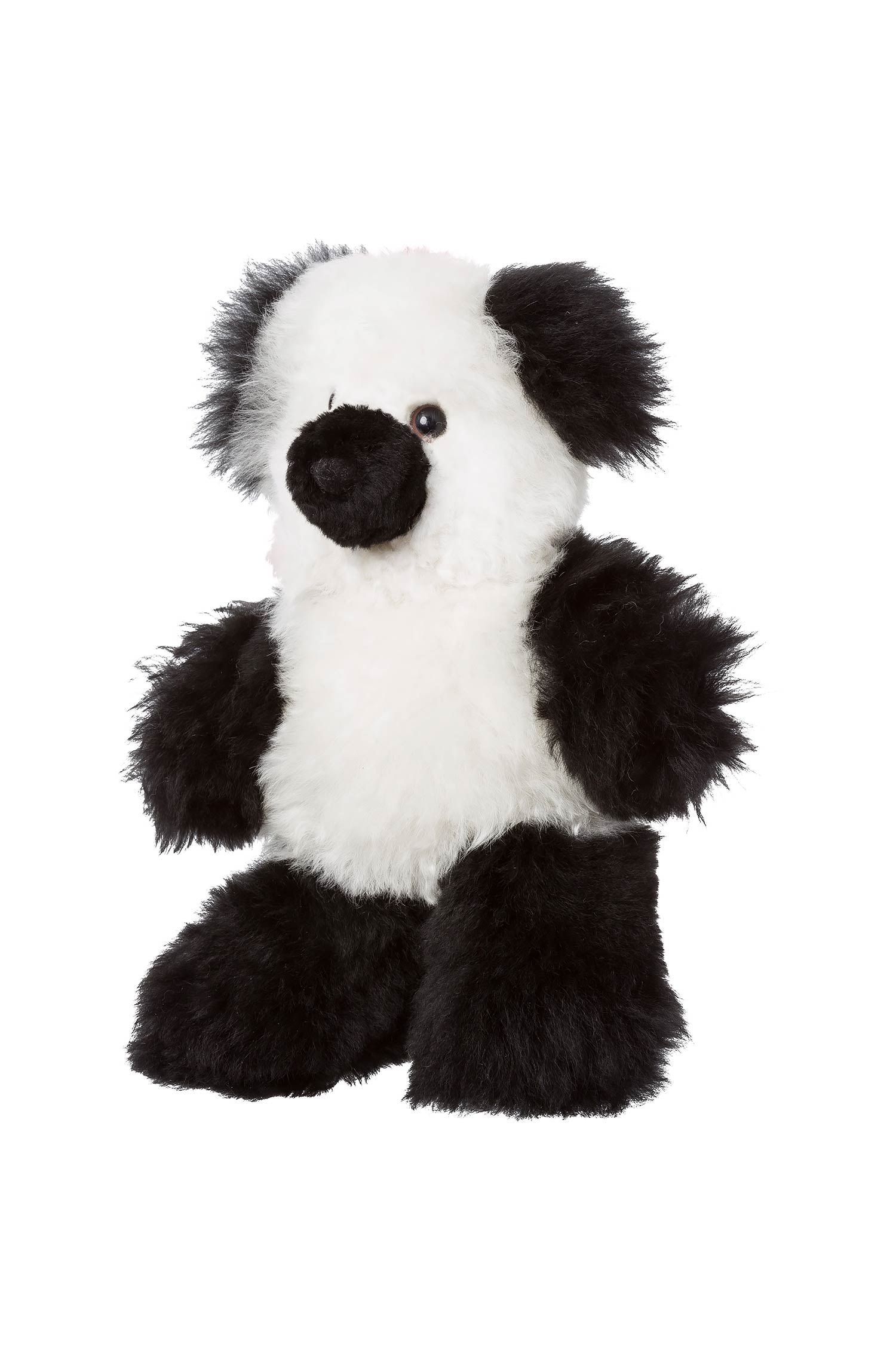 Alpaka Stofftier TEDDY 22cm-schwarz/weiss