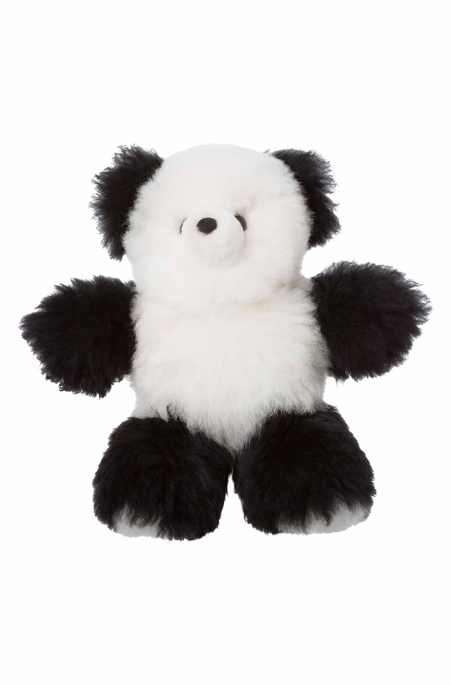 Alpaka Felltier TEDDY 30cm-schwarz/weiss