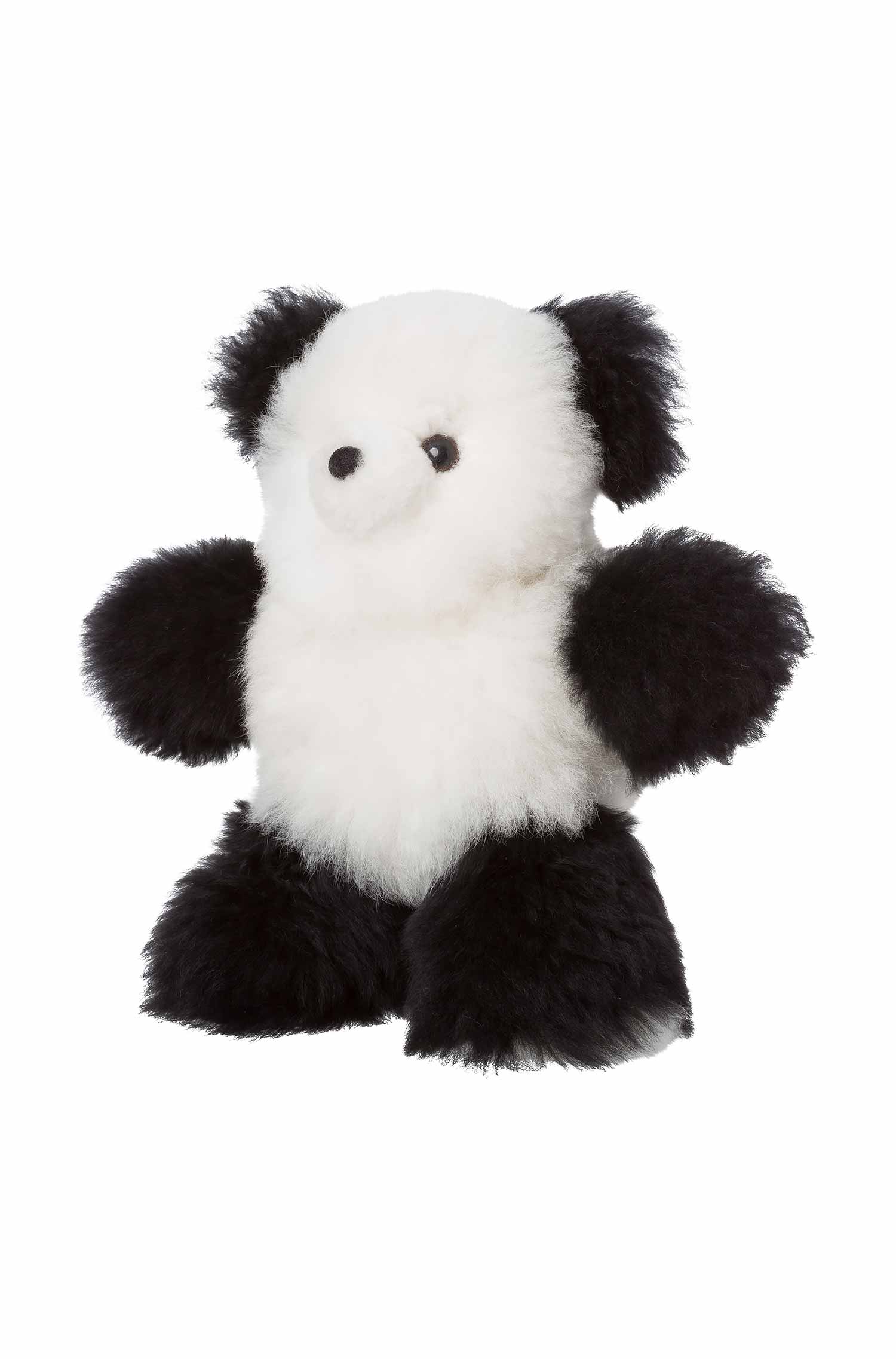 Alpaka Felltier TEDDY 30cm-schwarz/weiss