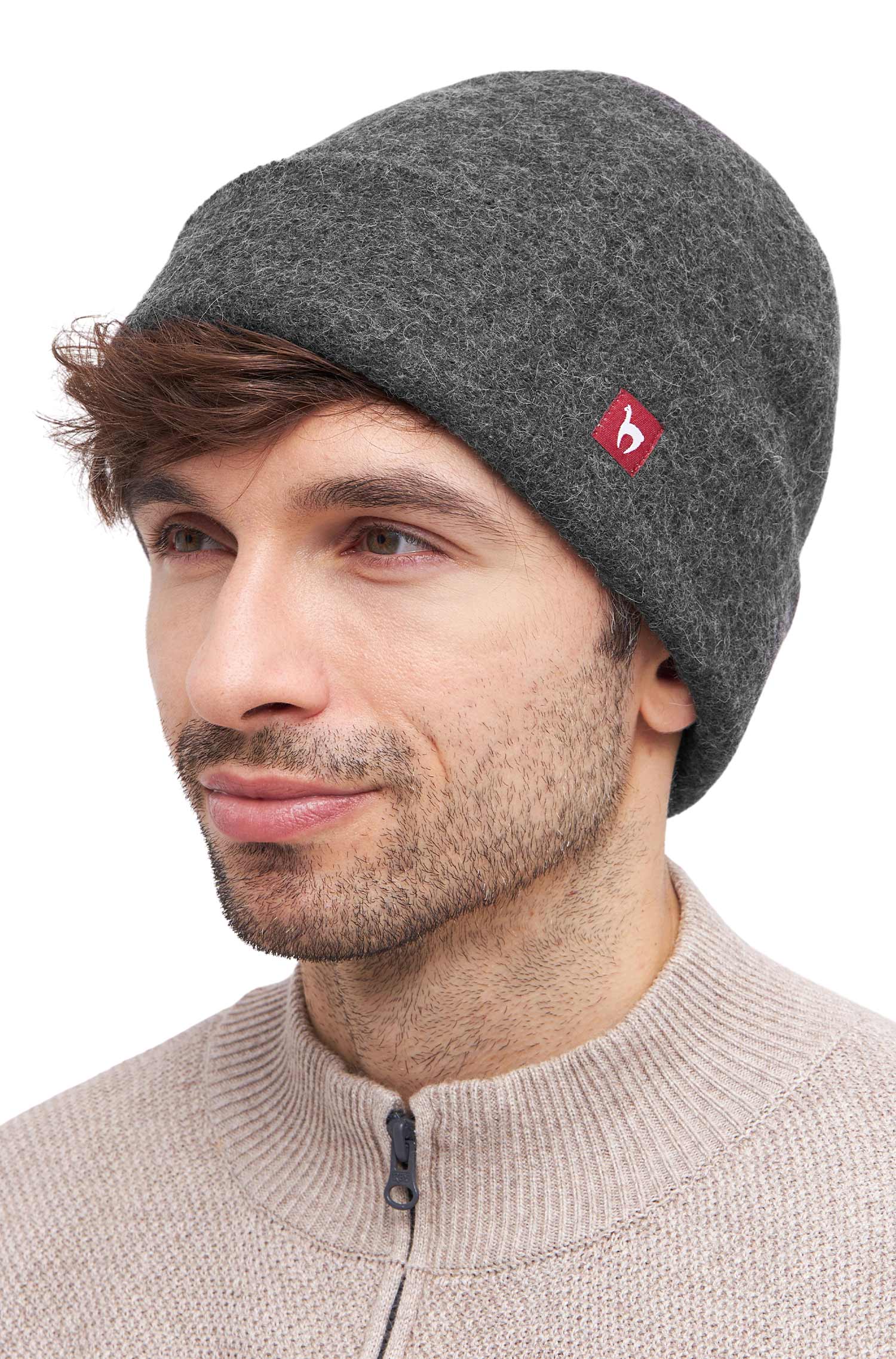 Alpaka Mütze JAGD-grau