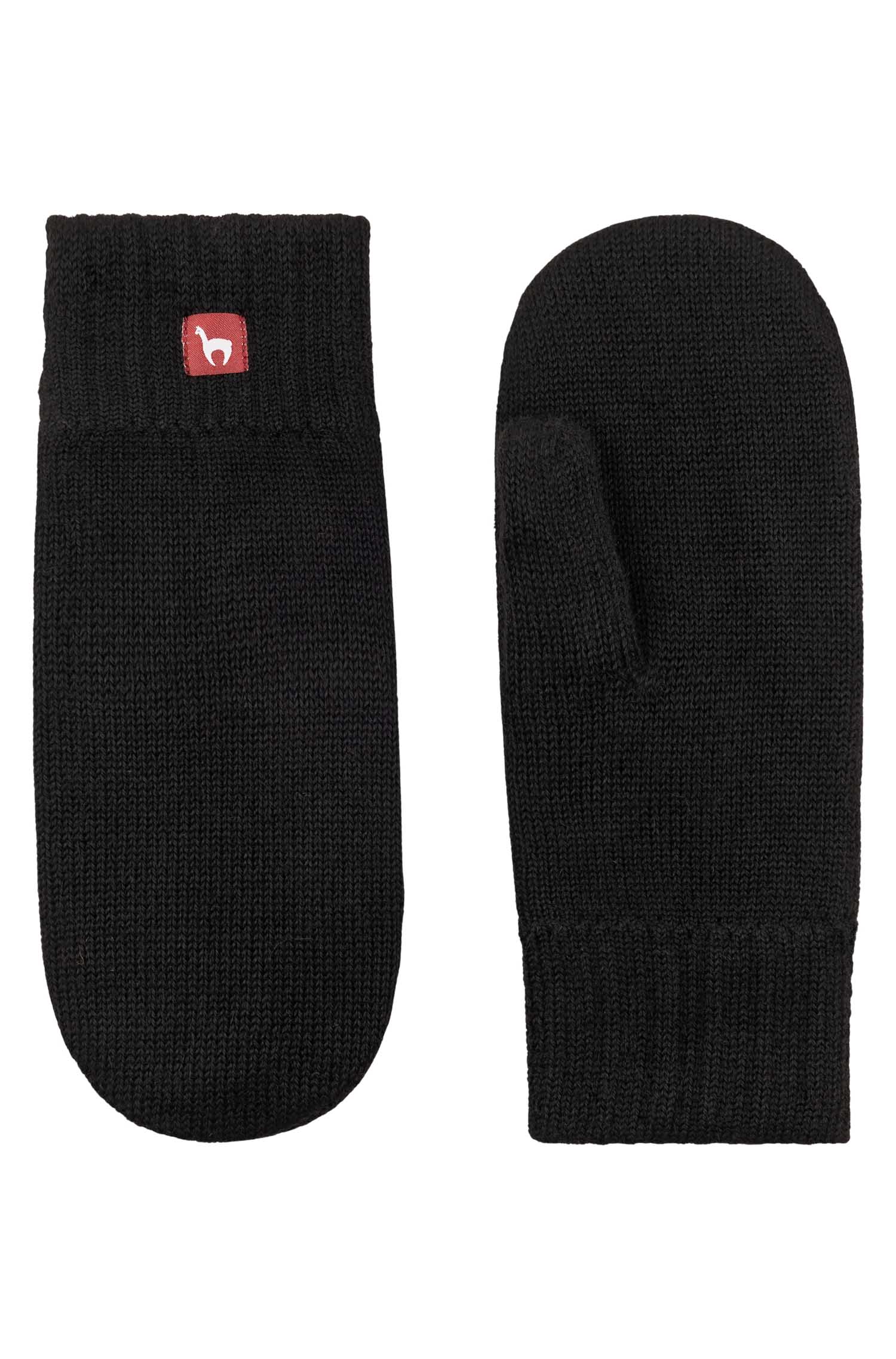 Alpaka Fausthandschuhe UNI-schwarz