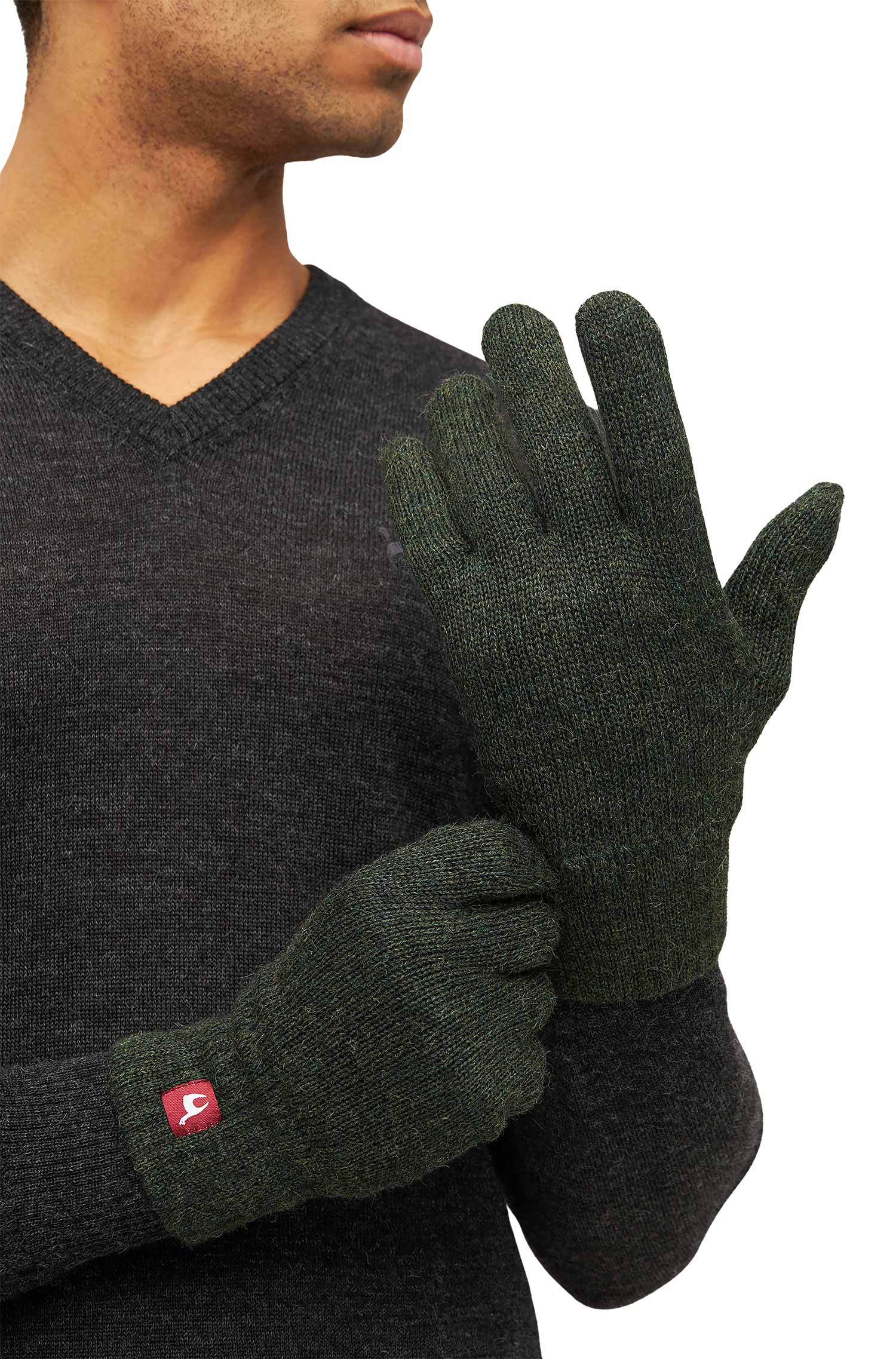 Alpaka Handschuhe UNI | gefüttert-tannengrün