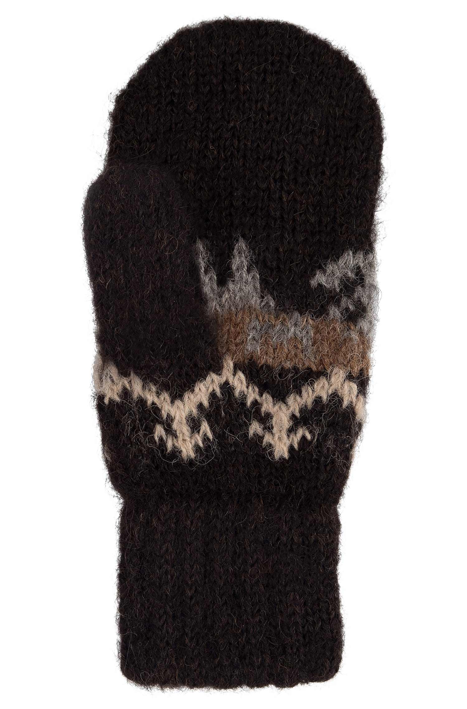 Alpaka Fäustlinge NATURA | 4-6 Jahre-dunkelbraun