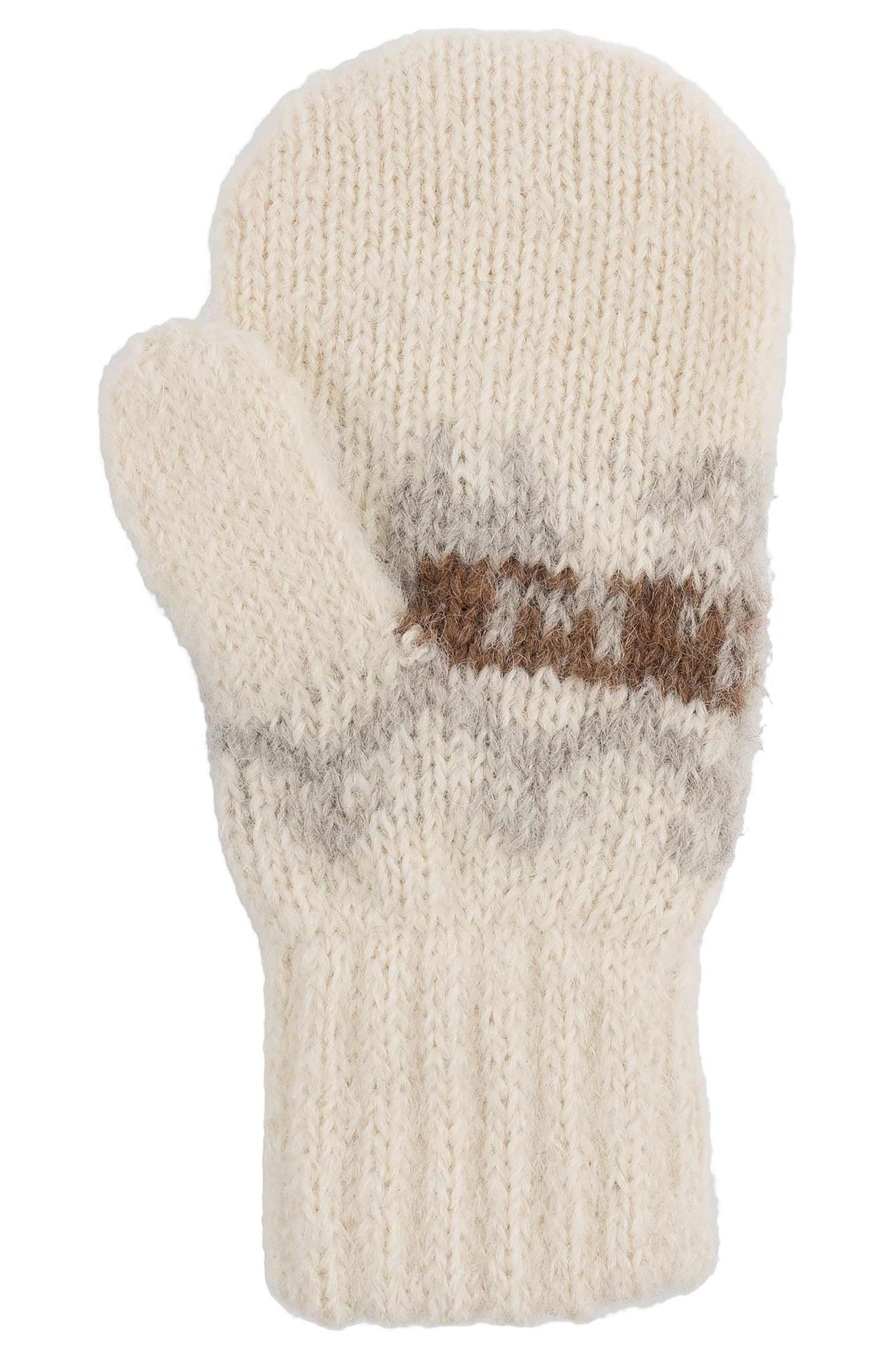 Alpaka Fäustlinge NATURA | 4-6 Jahre-weiss