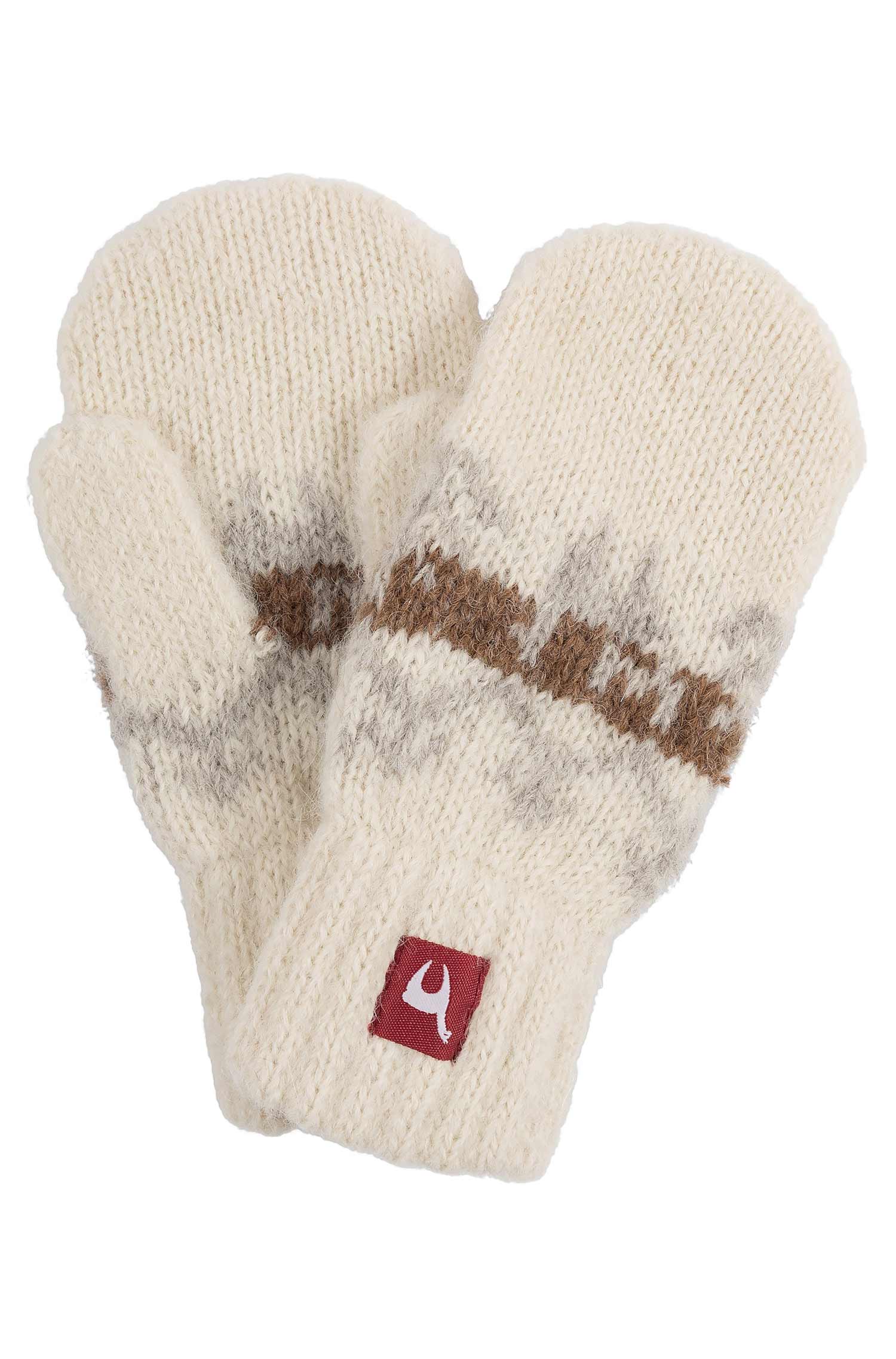 Alpaka Fäustlinge NATURA | 4-6 Jahre-weiss