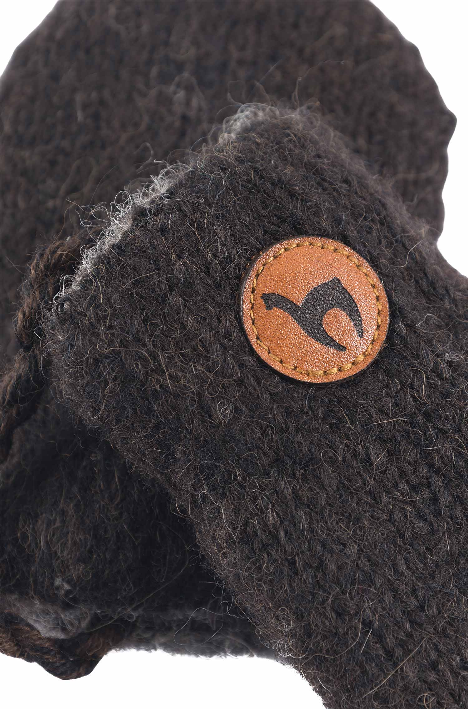 Alpaka Fäustlinge NATURA-kakaobraun/anthrazit