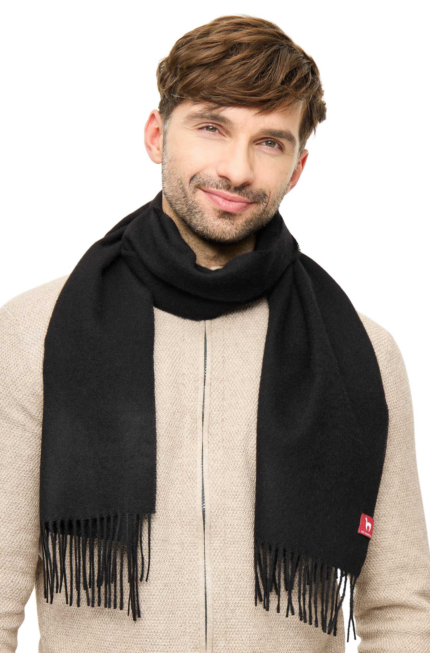 Alpaka Webschal UNI-schwarz