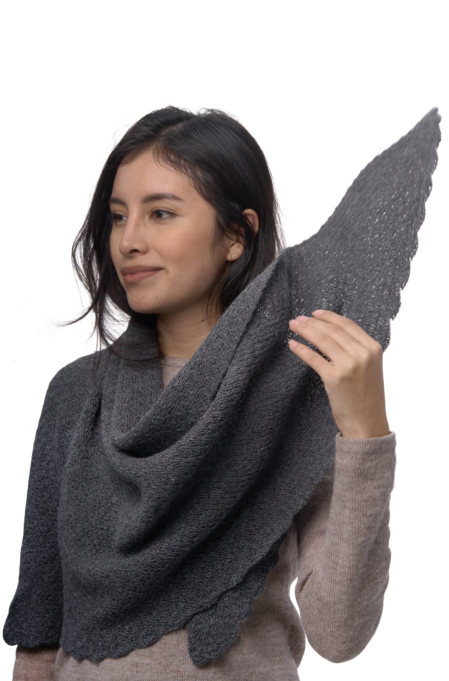 Alpaka Dreieckschal MARIPOSA-grau