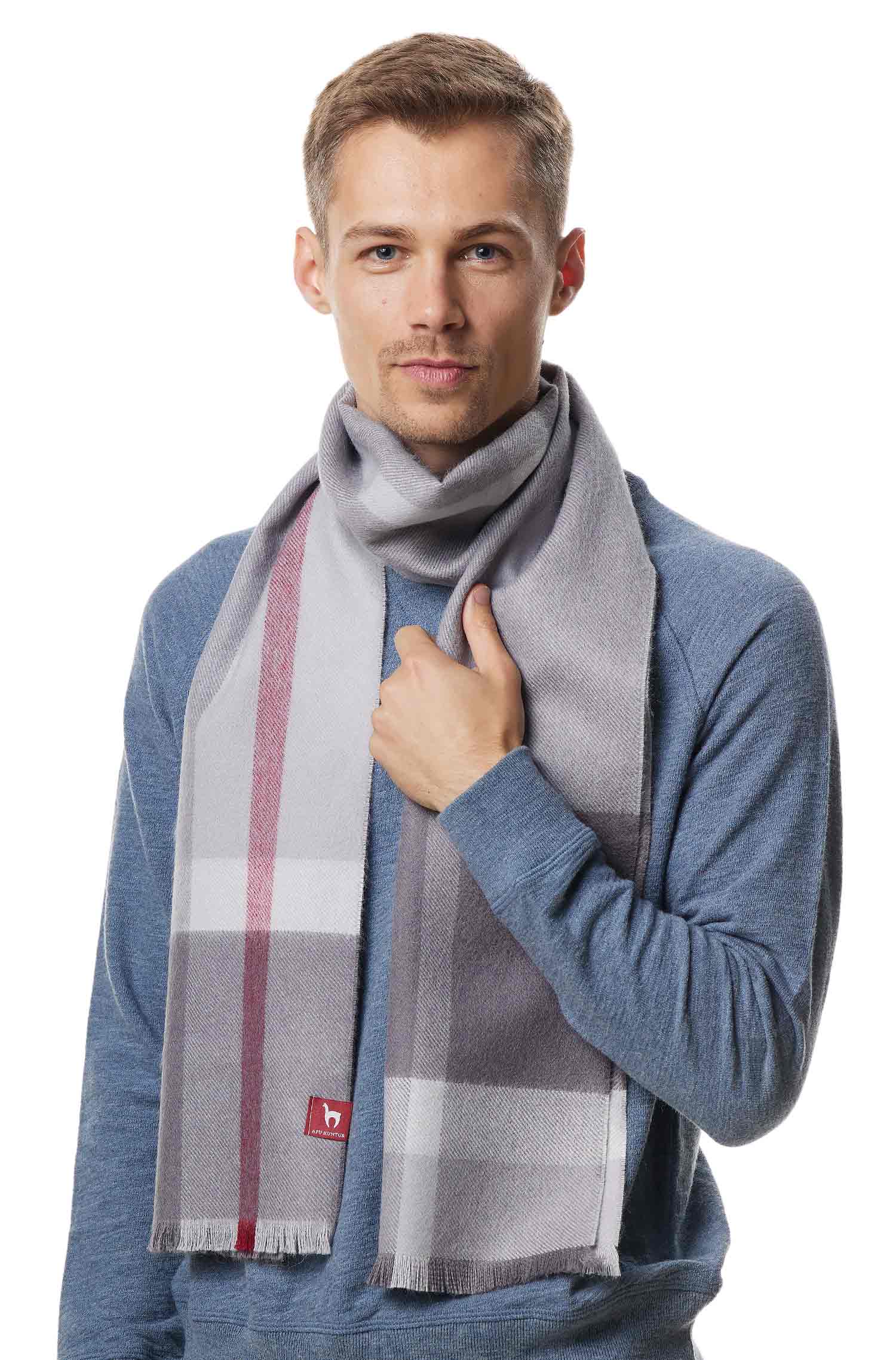 Alpaka Webschal GALANO-grau