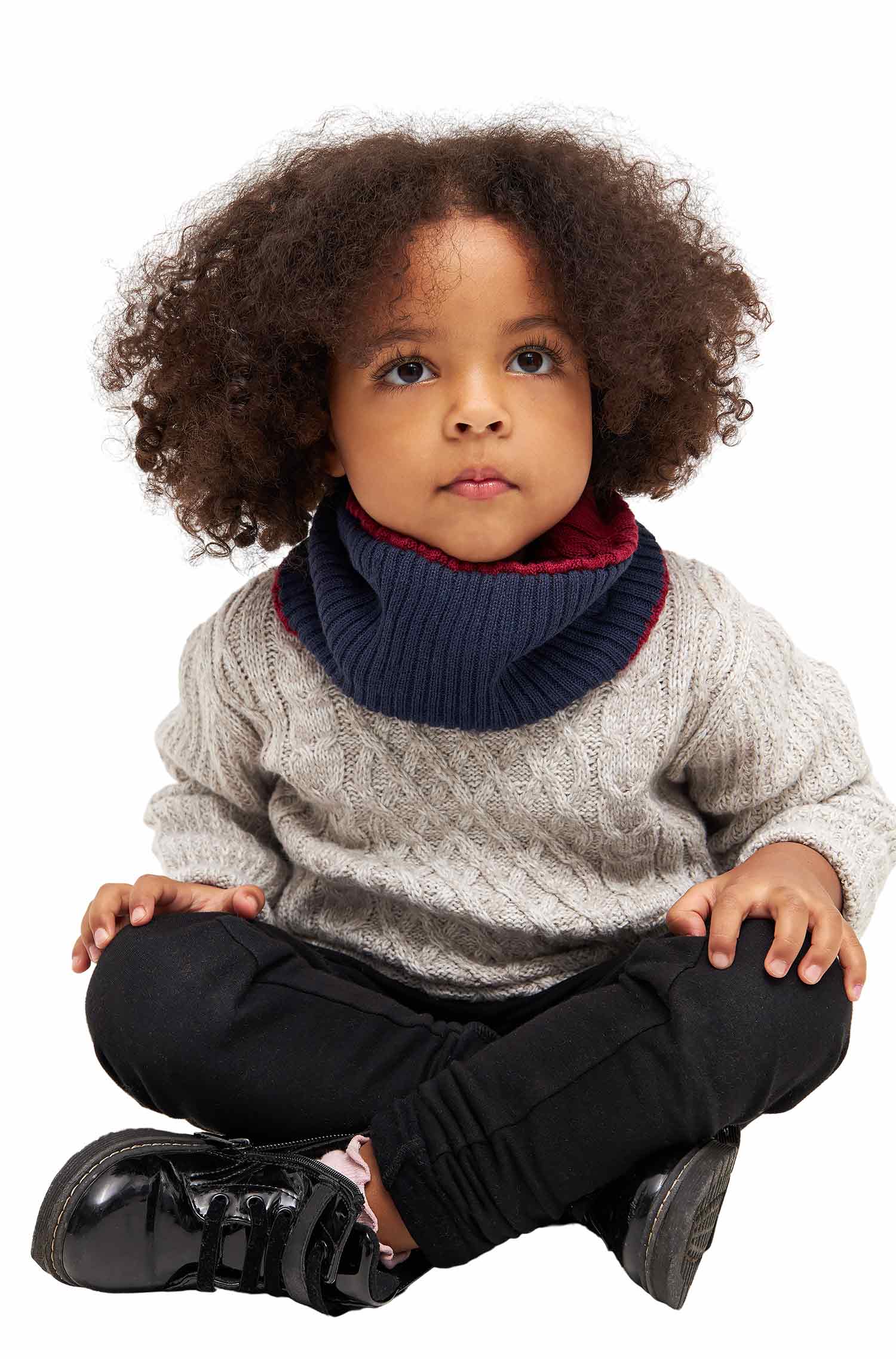 Alpaka Loopschal ELISUAVE-rot/blau