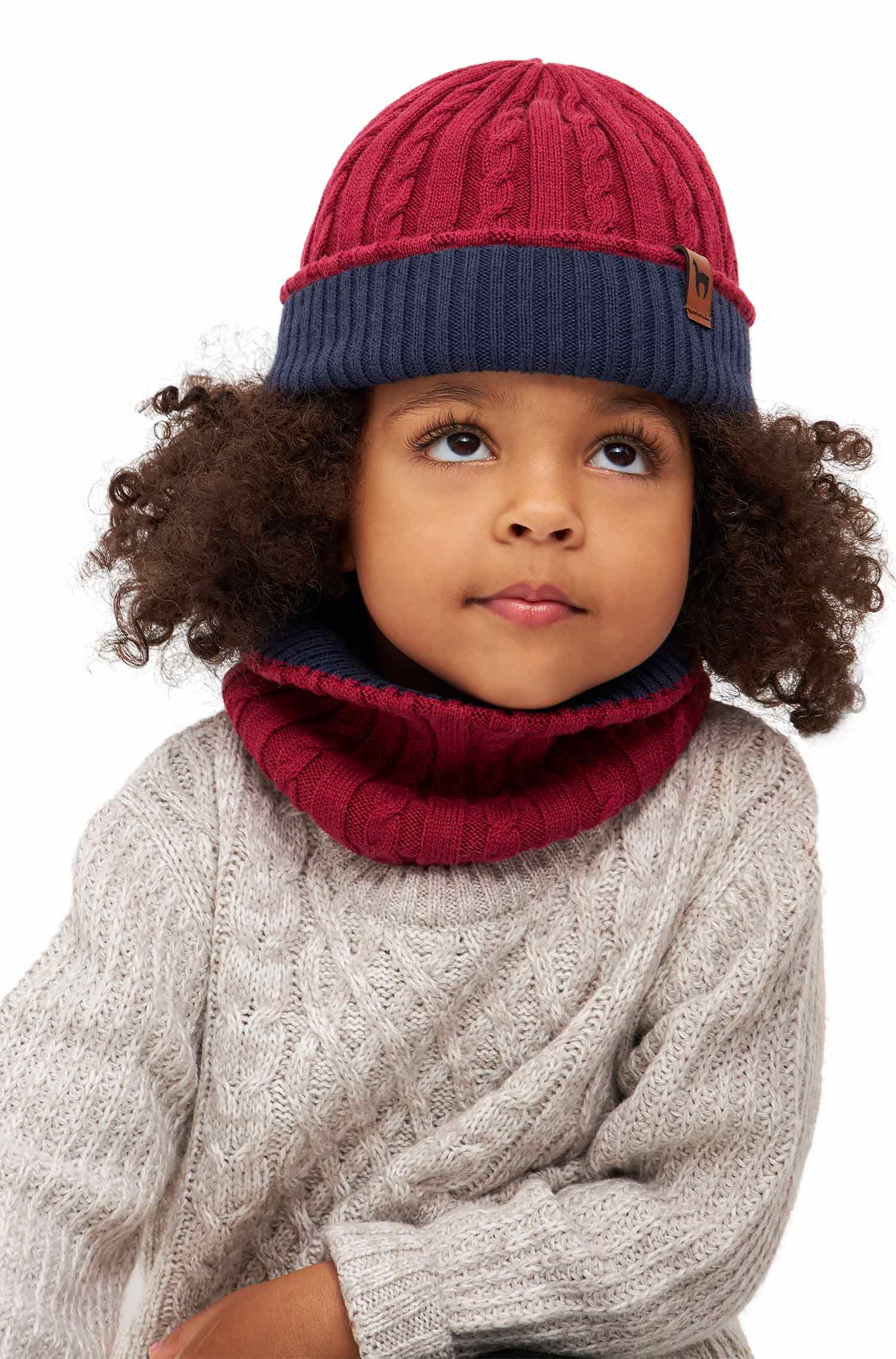 Alpaka Loopschal ELISUAVE-rot/blau