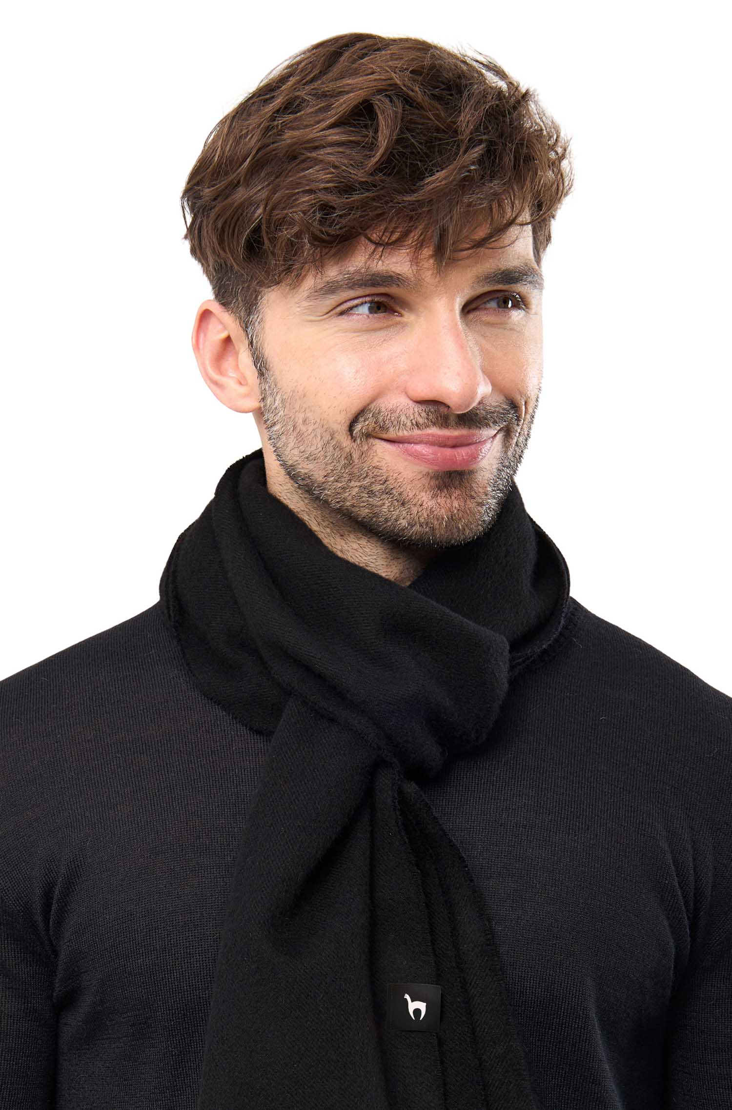 Alpaka Webschal TIERRA-schwarz