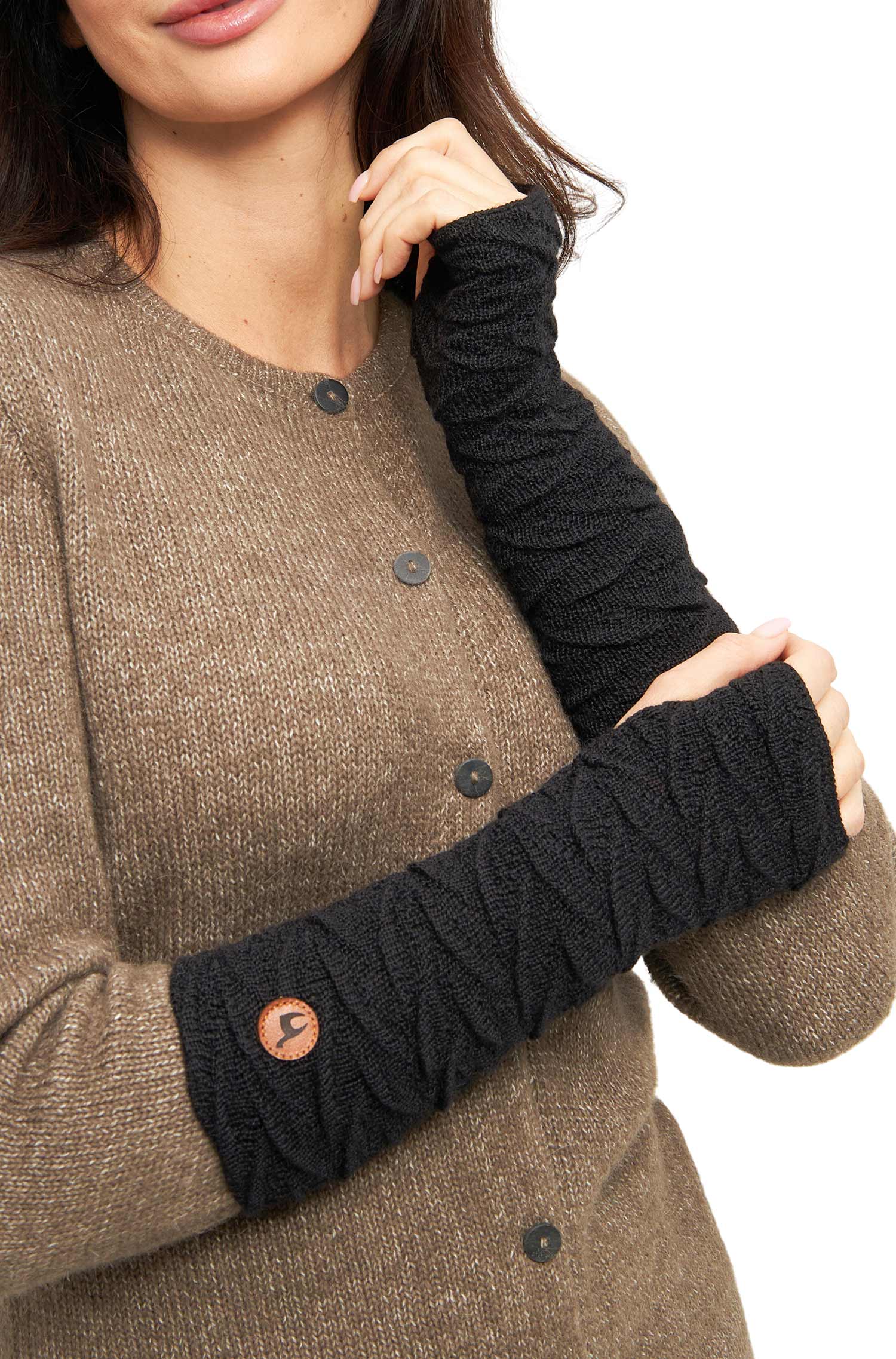 Alpaka Armstulpen BIESEN-schwarz