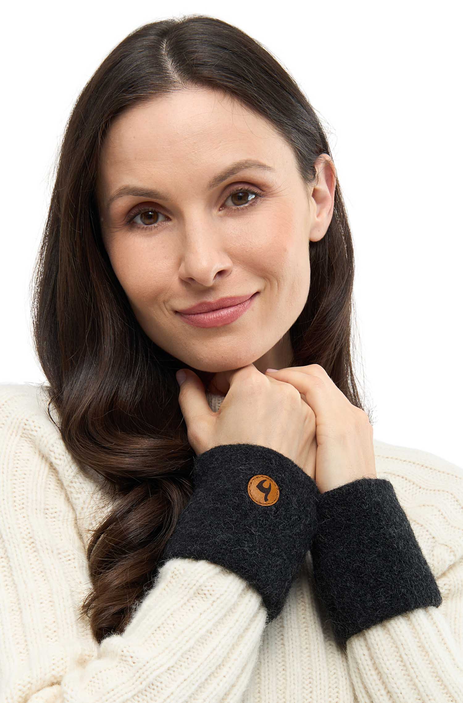 Alpaka Pulswärmer STRETCH-anthrazit