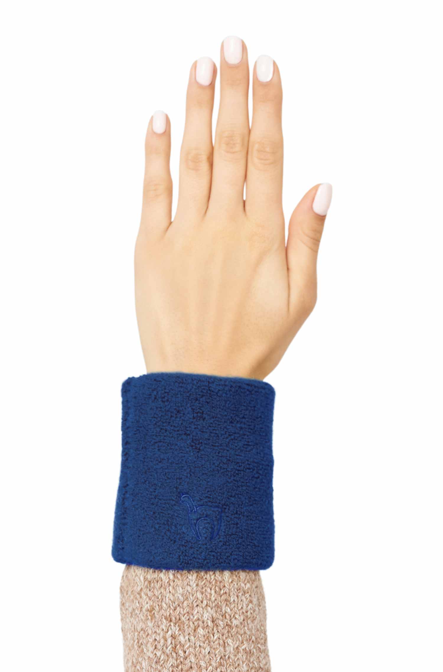 Alpaka Pulswärmer STRETCH-blau meliert