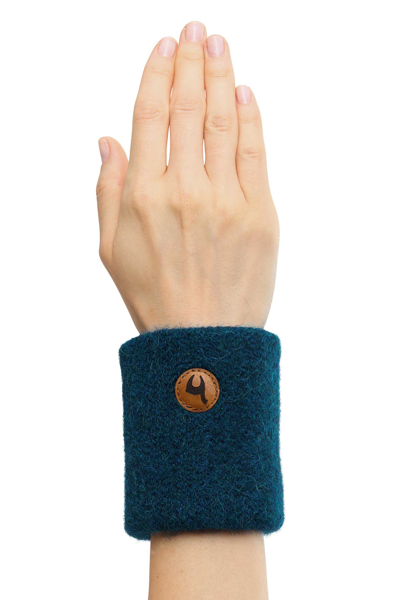 Alpaka Pulswärmer STRETCH-petrol