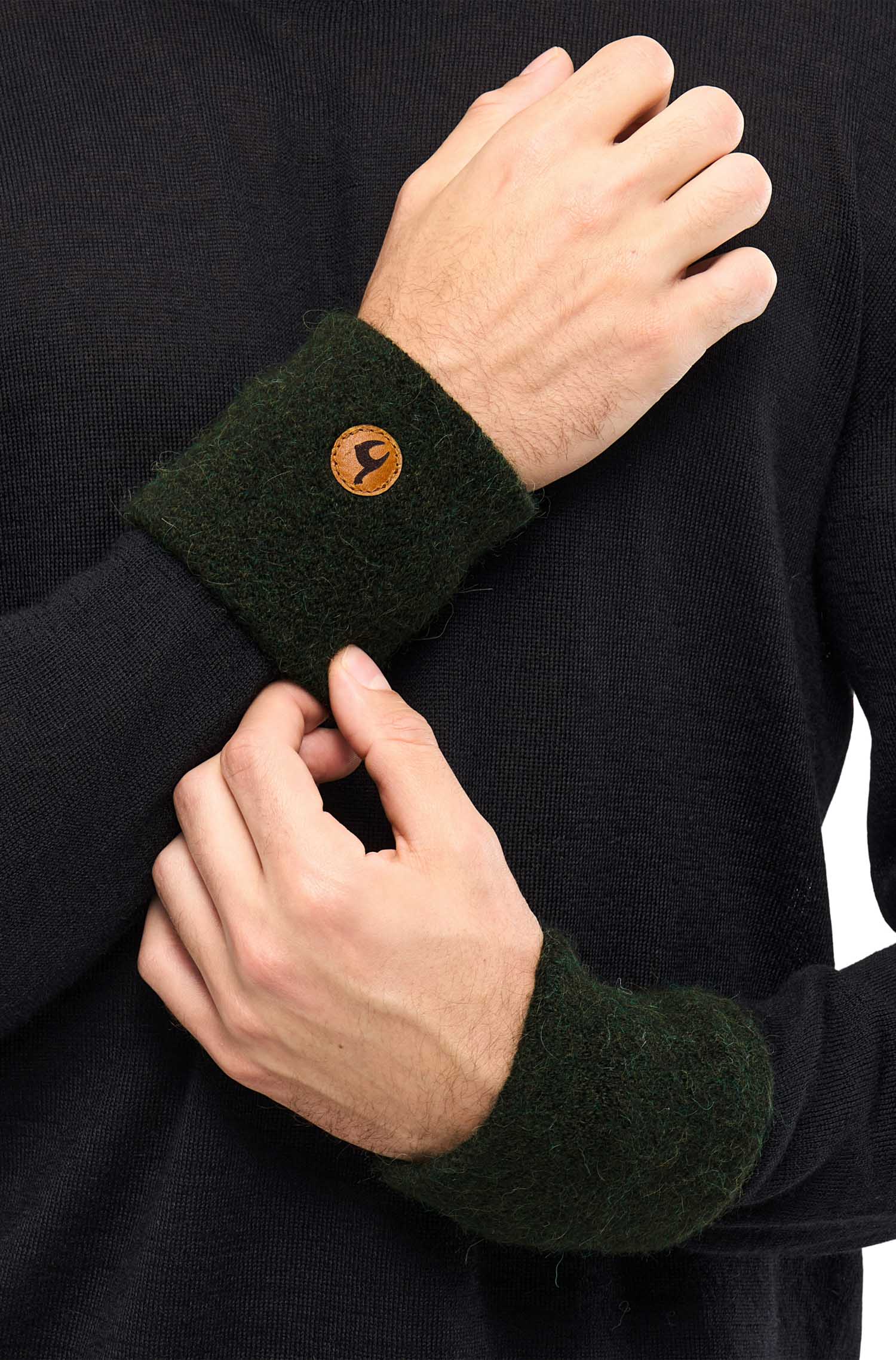 Alpaka Pulswärmer STRETCH-tannengrün