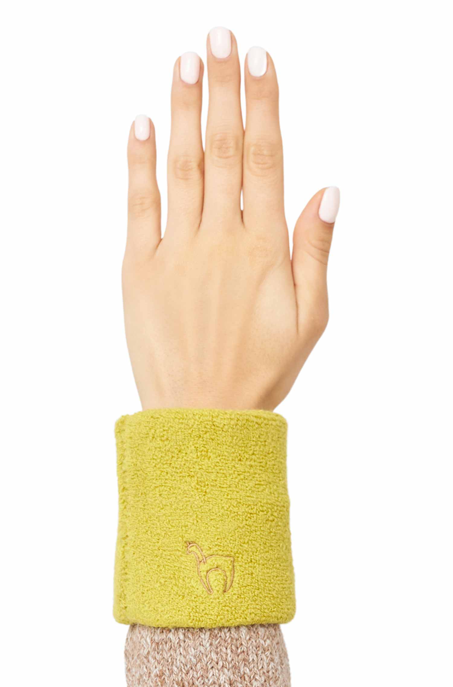 Alpaka Pulswärmer STRETCH-zitrone