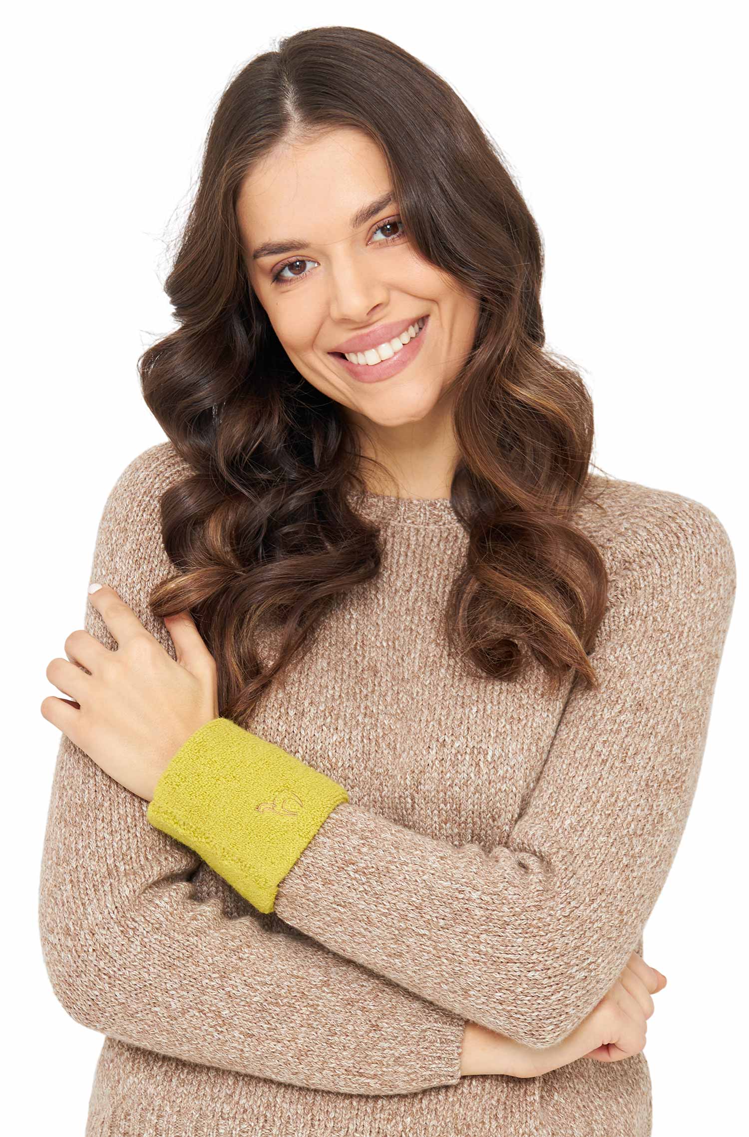 Alpaka Pulswärmer STRETCH-zitrone