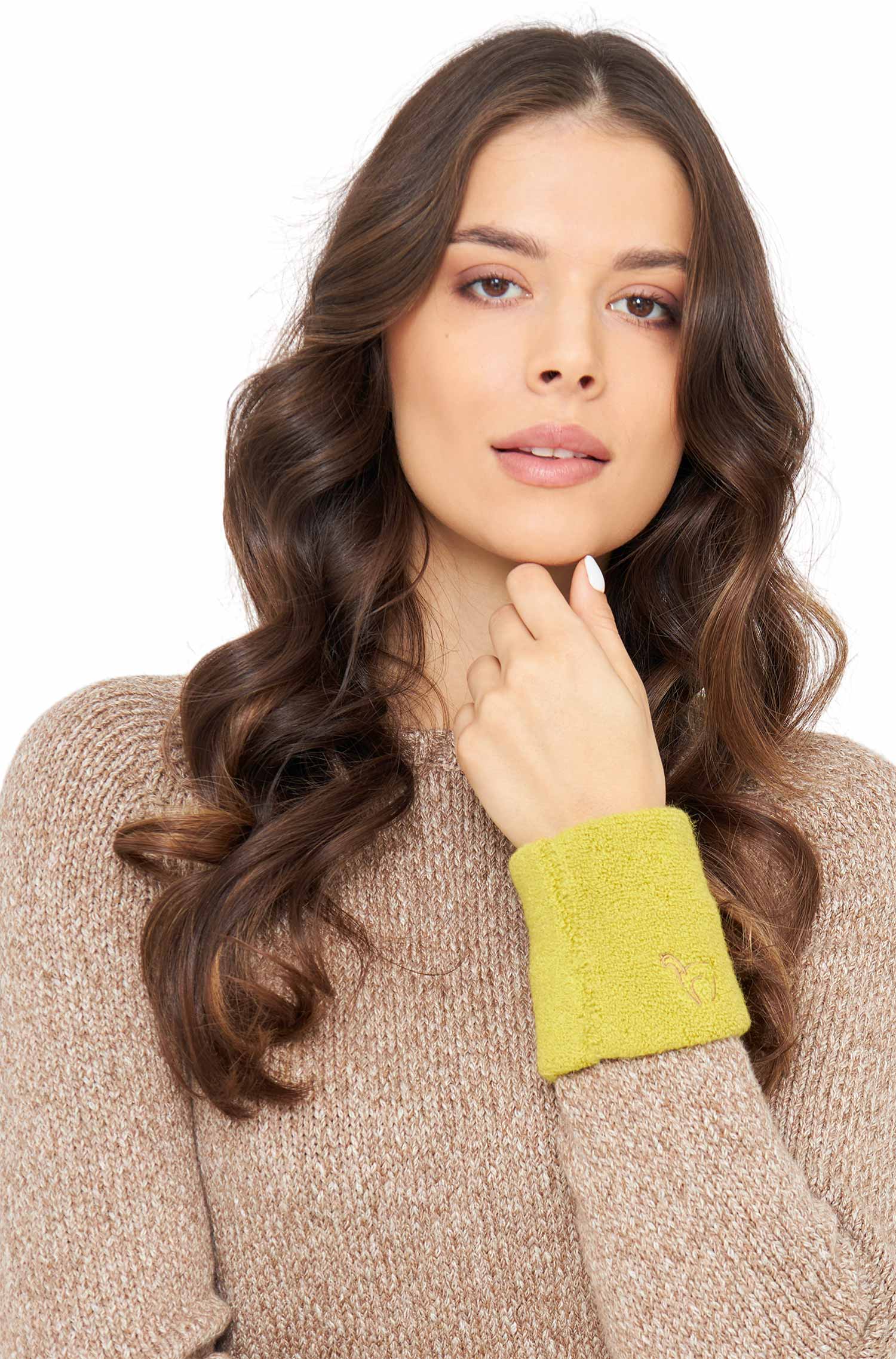 Alpaka Pulswärmer STRETCH-zitrone