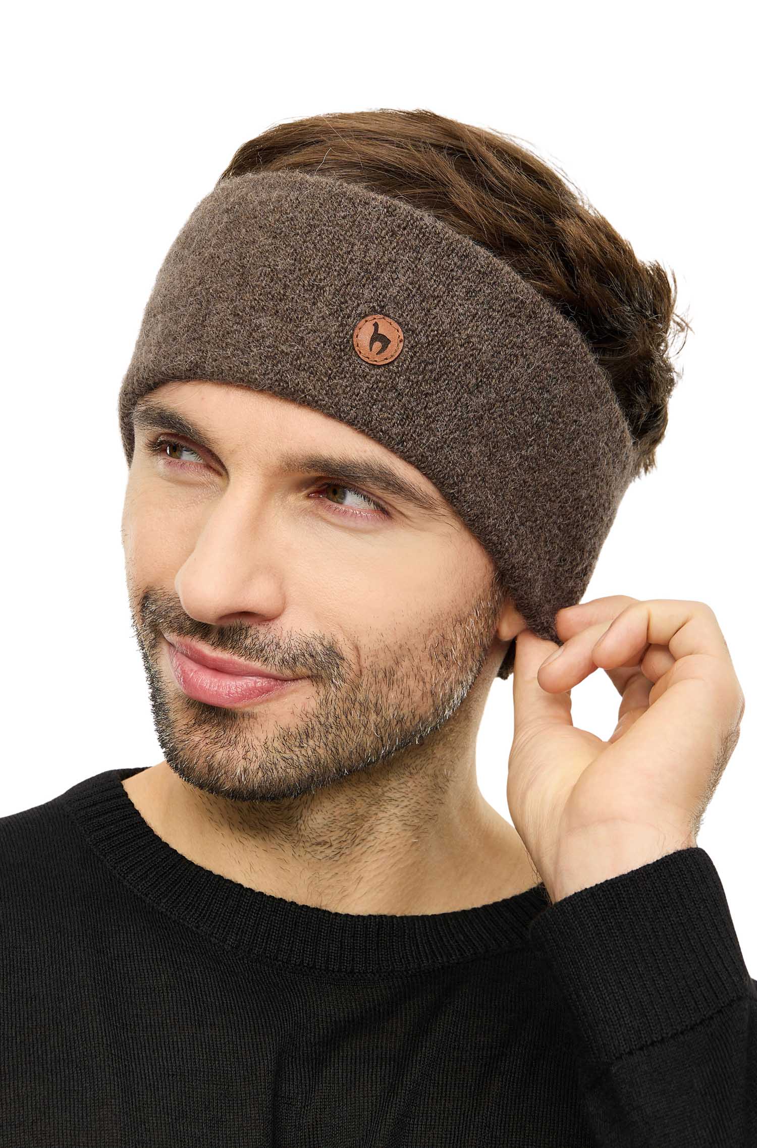 Alpaka Stirnband STRETCH Original-kakao