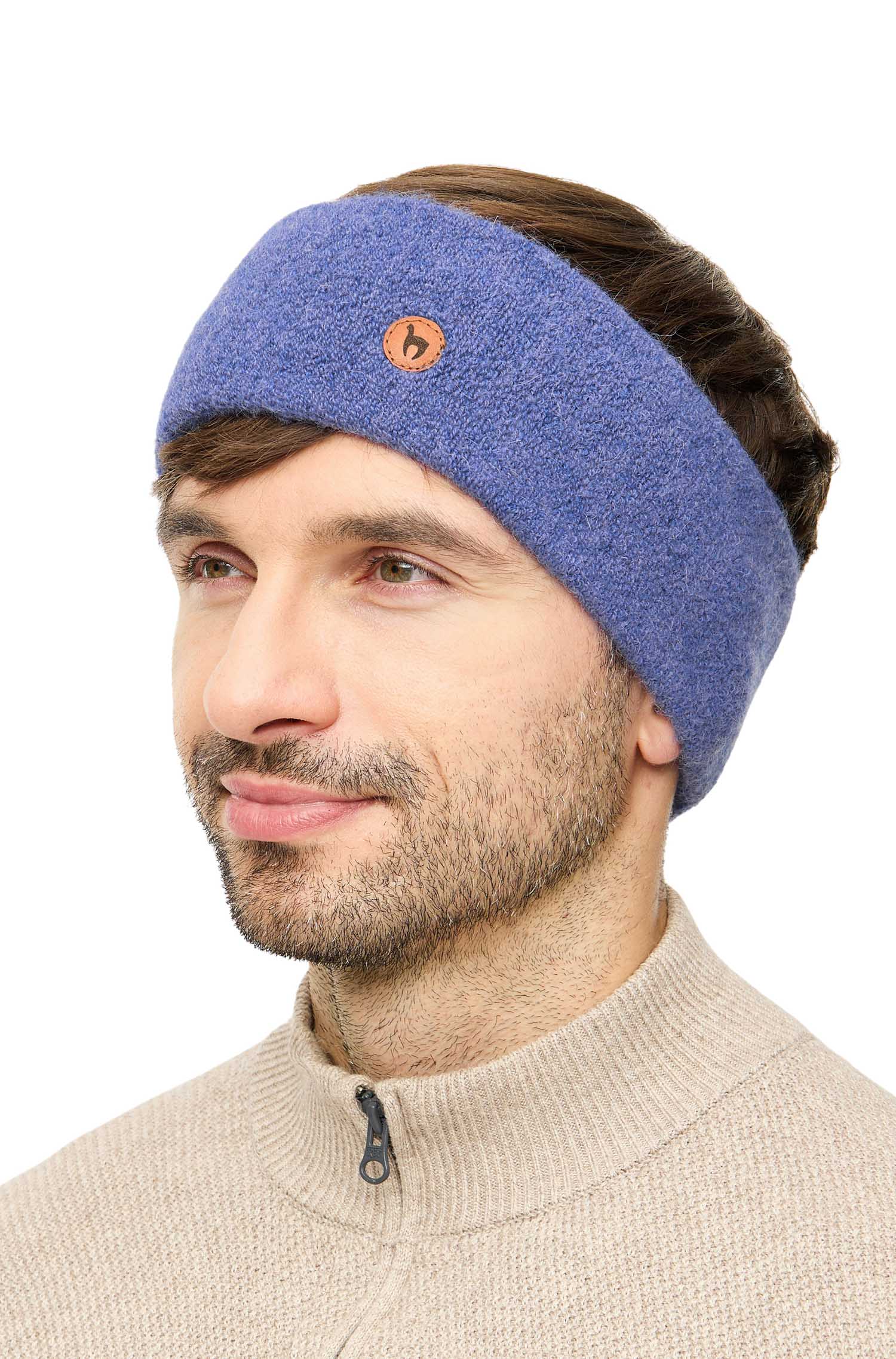 Alpaka Stirnband STRETCH Original-kornblume