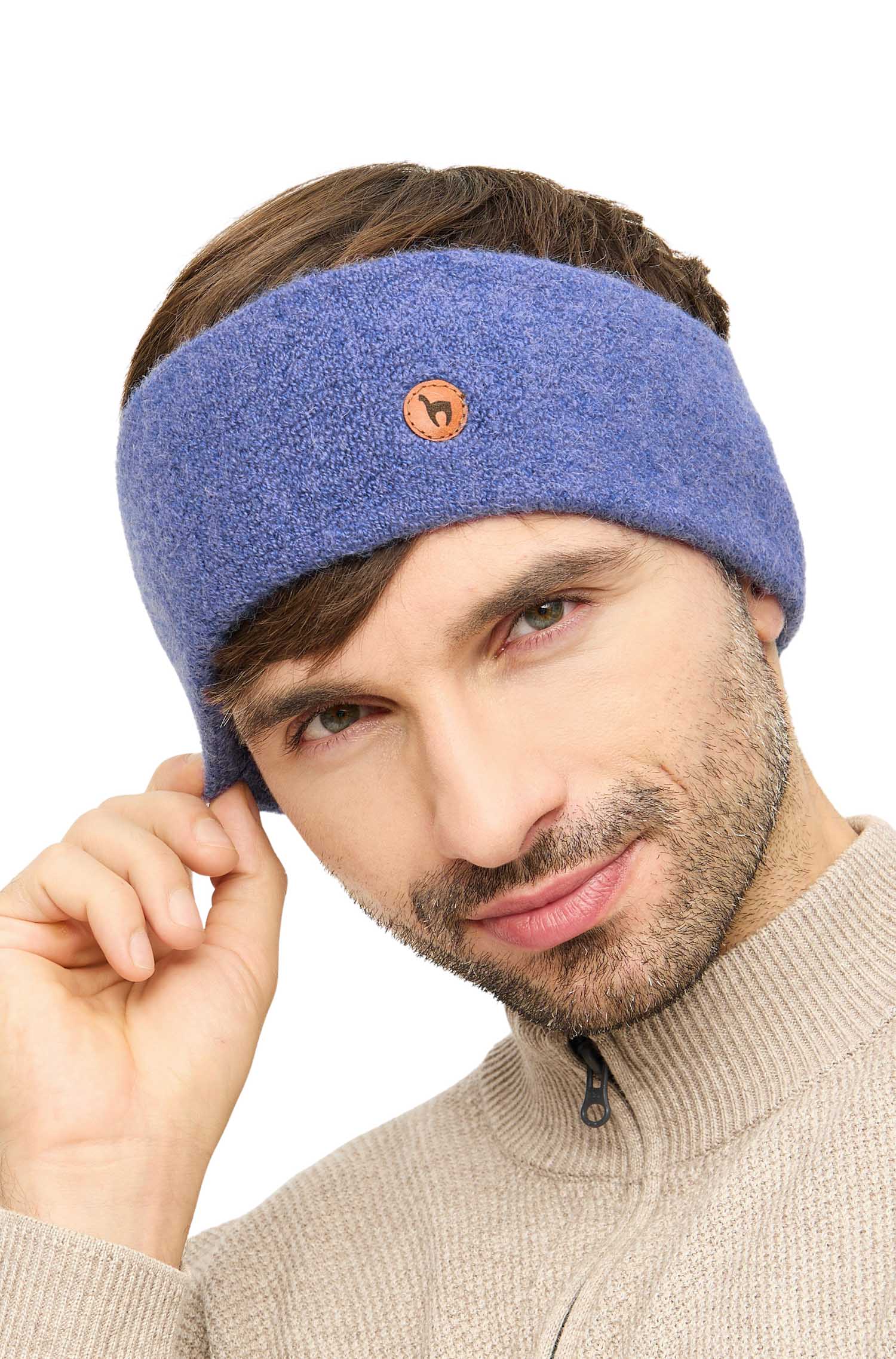 Alpaka Stirnband STRETCH Original-kornblume
