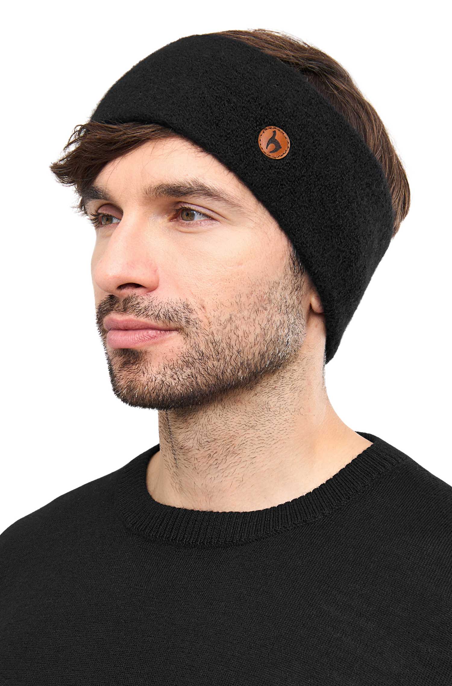 Alpaka Stirnband STRETCH Original-schwarz