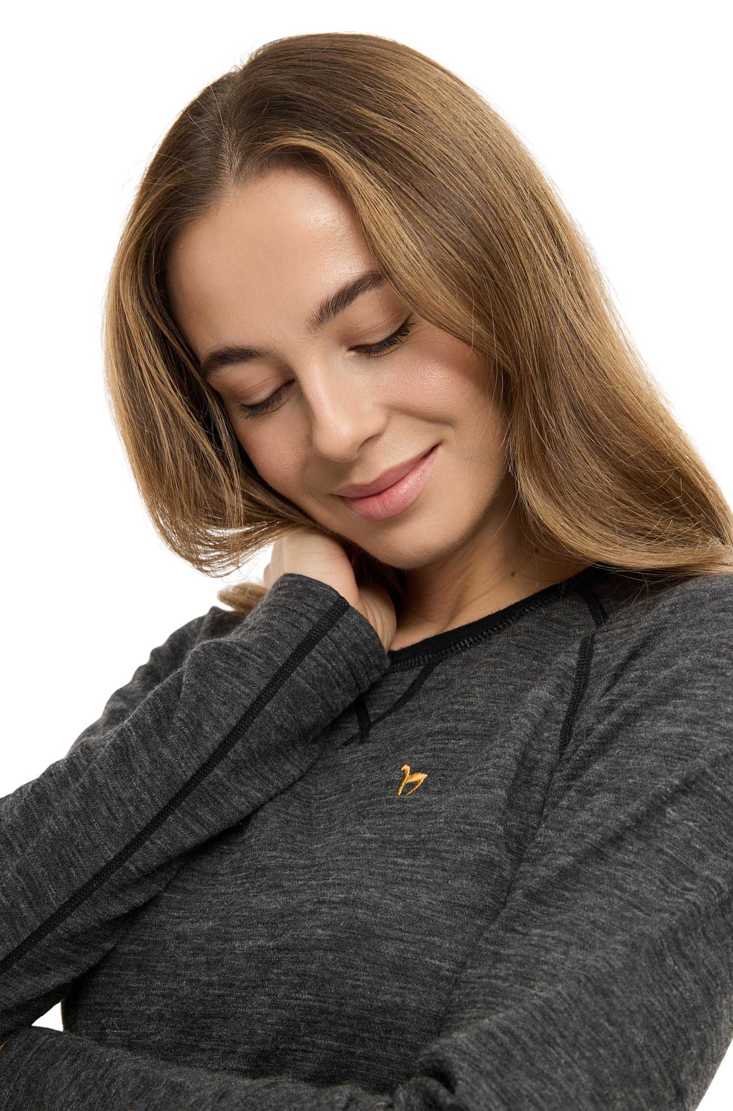 Alpaka Langarmshirt THERMO-anthrazit