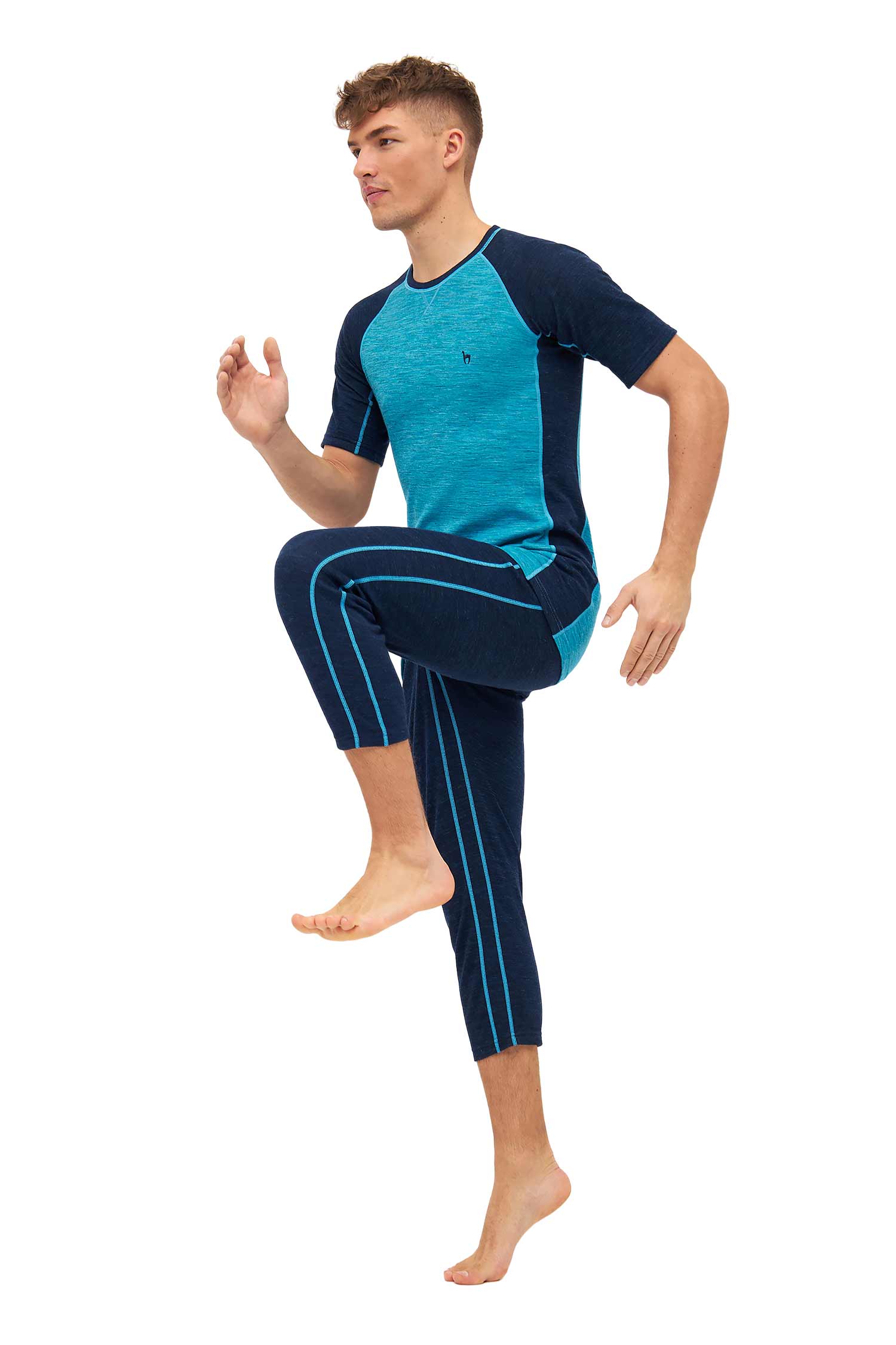 Alpaka 3/4-Leggings THERMO-navy/türkis