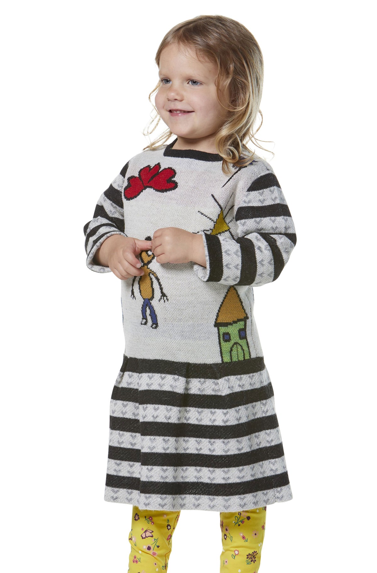 Kinder Kleid AMOR-hellgrau
