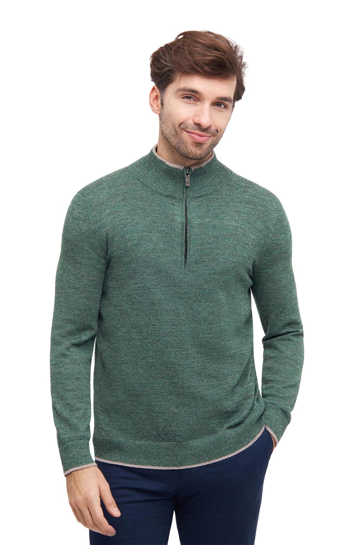 Alpaka Troyer ALONSO-grüngrau melange
