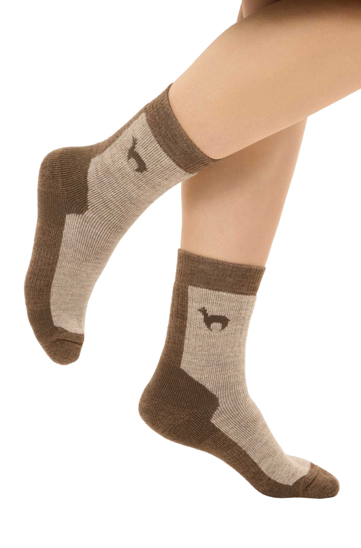 Alpaka Socken TREKKING-kakao/sand