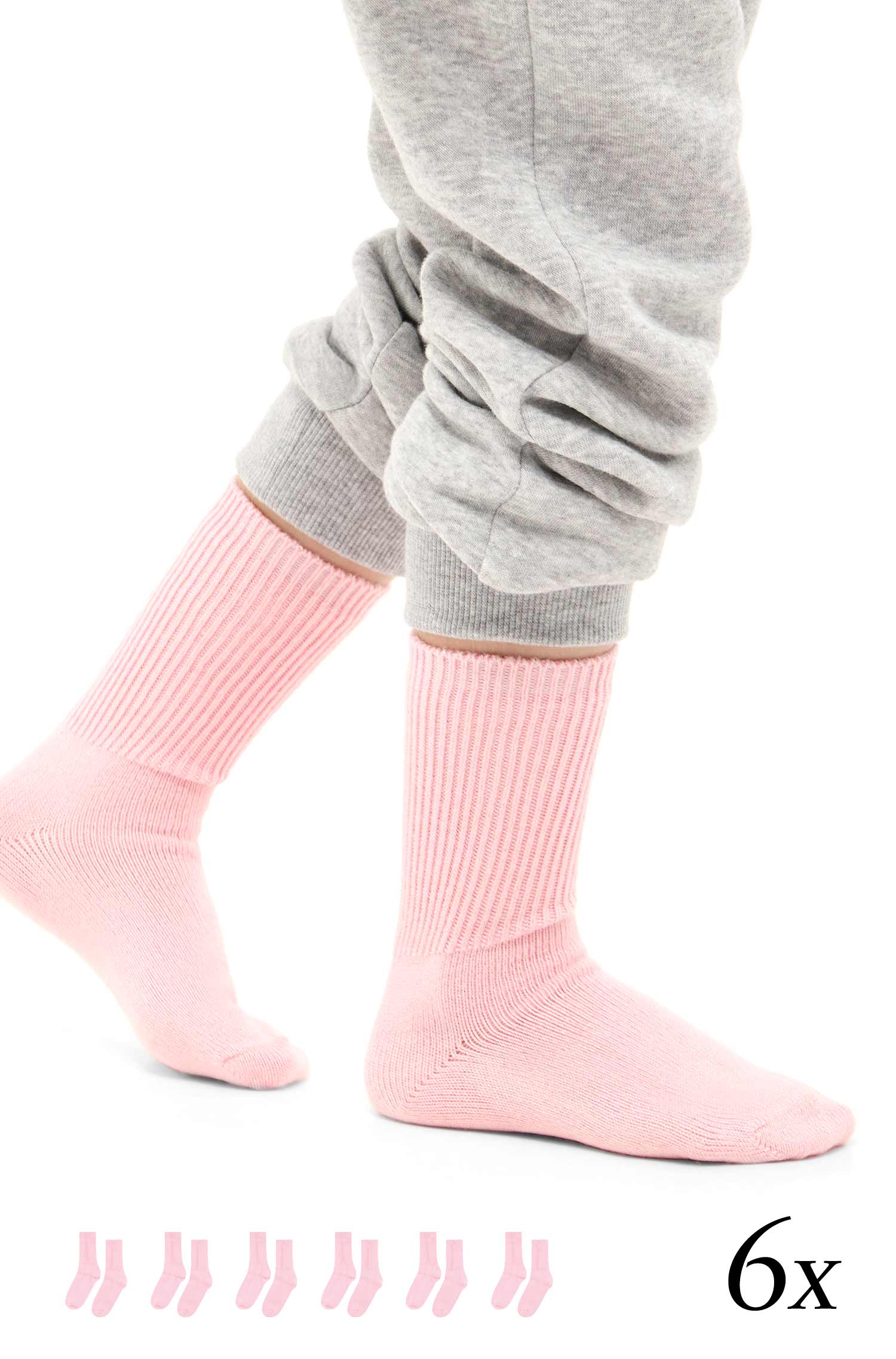Alpaka Socken SOFT | 6er-Pack-baby rosa