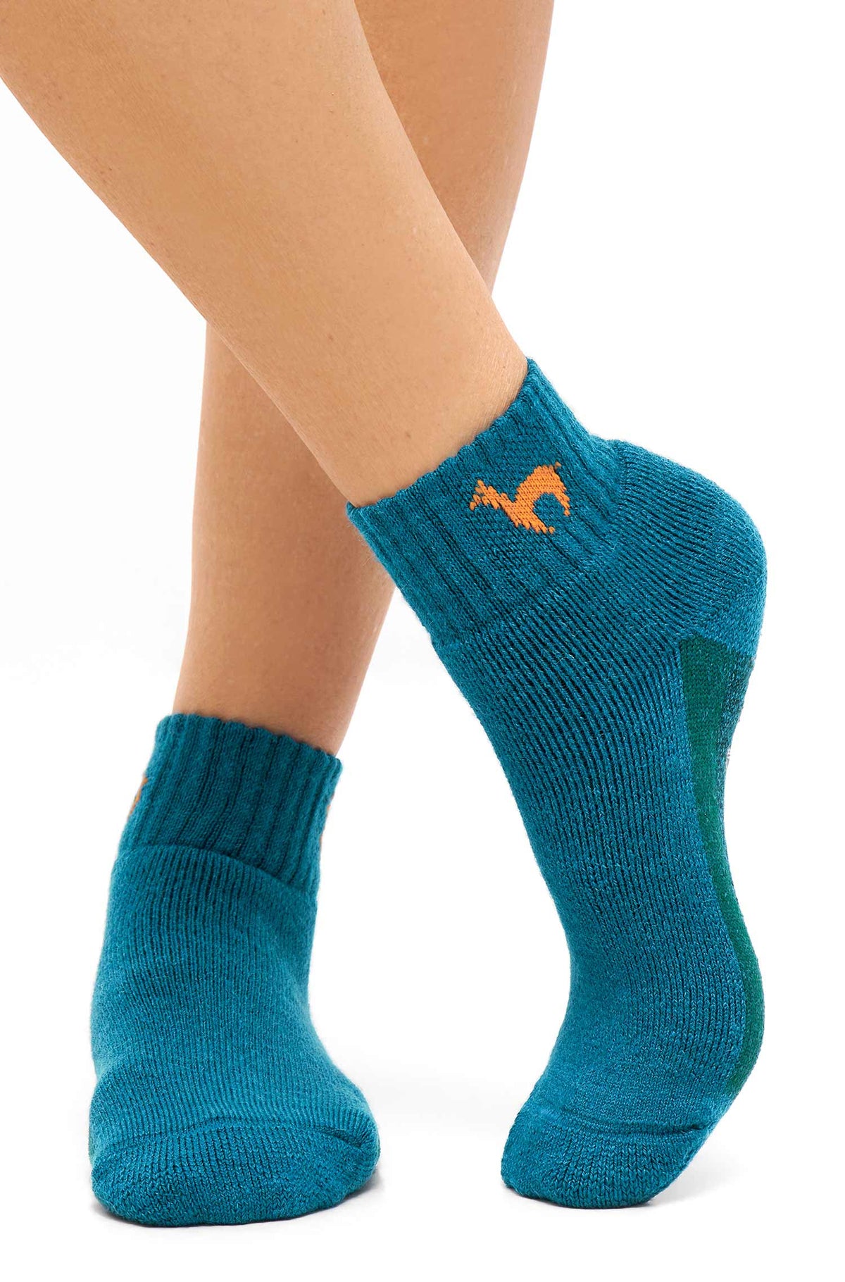Alpaka Socken ABS kurz-petrol