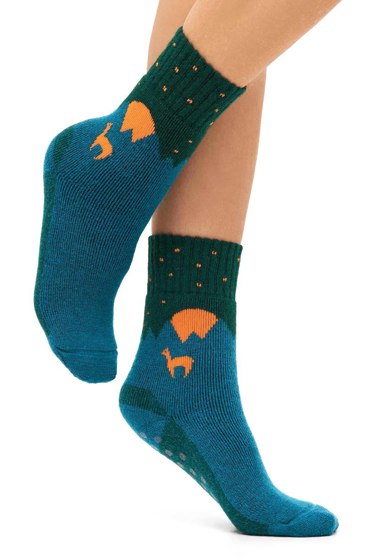 Alpaka Socken ABS-petrol