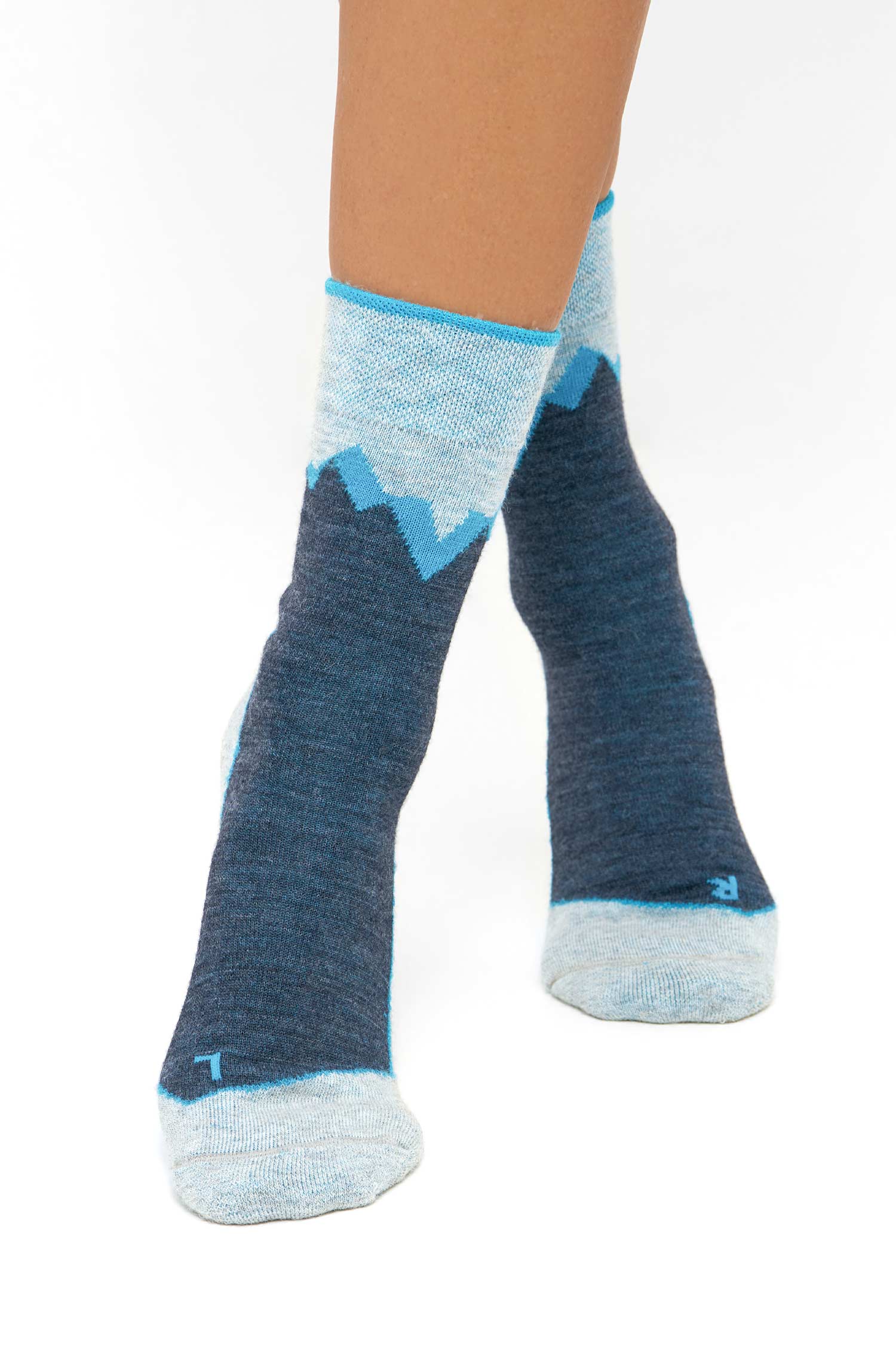 Alpaka WANDERSOCKEN-navy/türkis