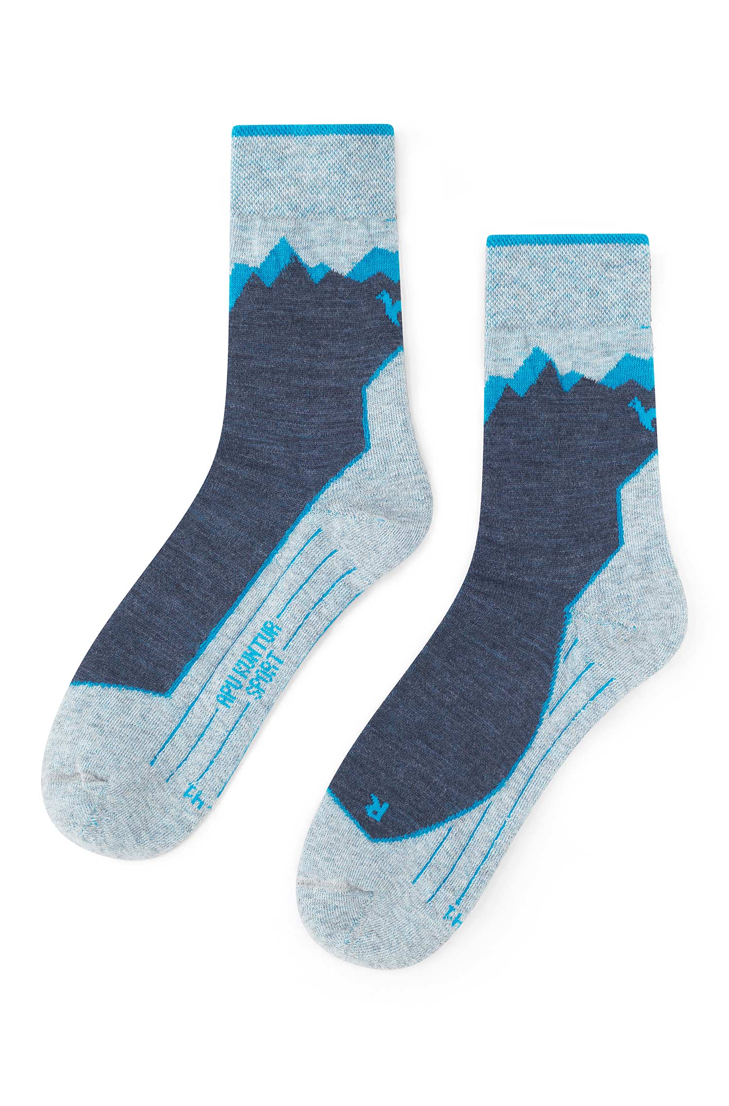 Alpaka WANDERSOCKEN-navy/türkis