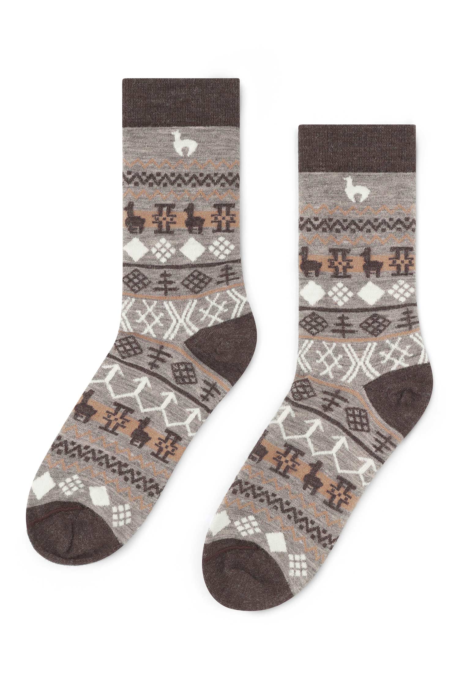 Alpaka Socken CAMINO-stein/mokka