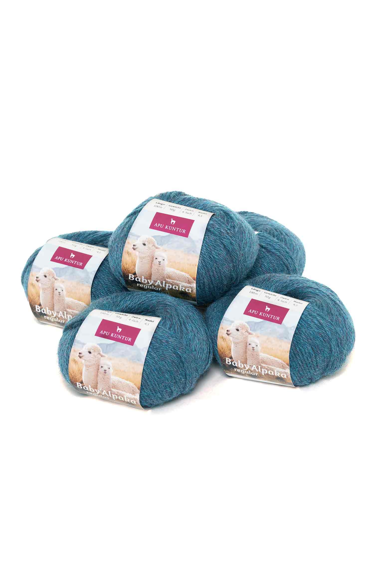 Alpaka Wolle BABY ALPACA | 5×50g-alger melange