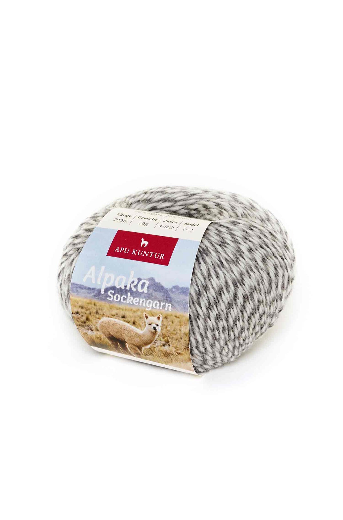 Alpaka Sockengarn MULTICOLOUR | 50g-grau meliert