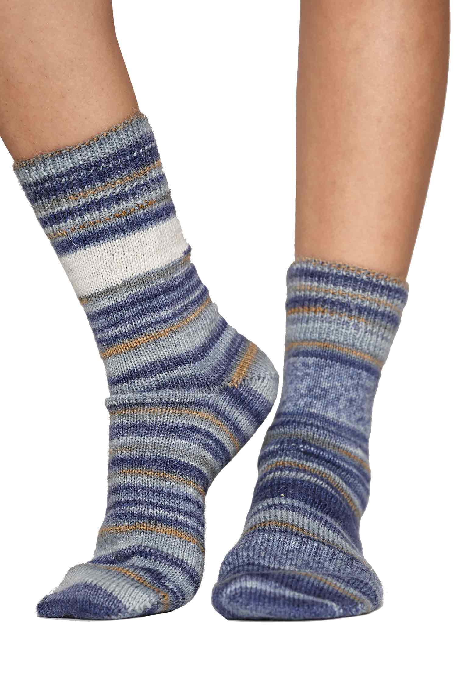 Alpaka Sockengarn HARMONY | 50g-ocker/blau