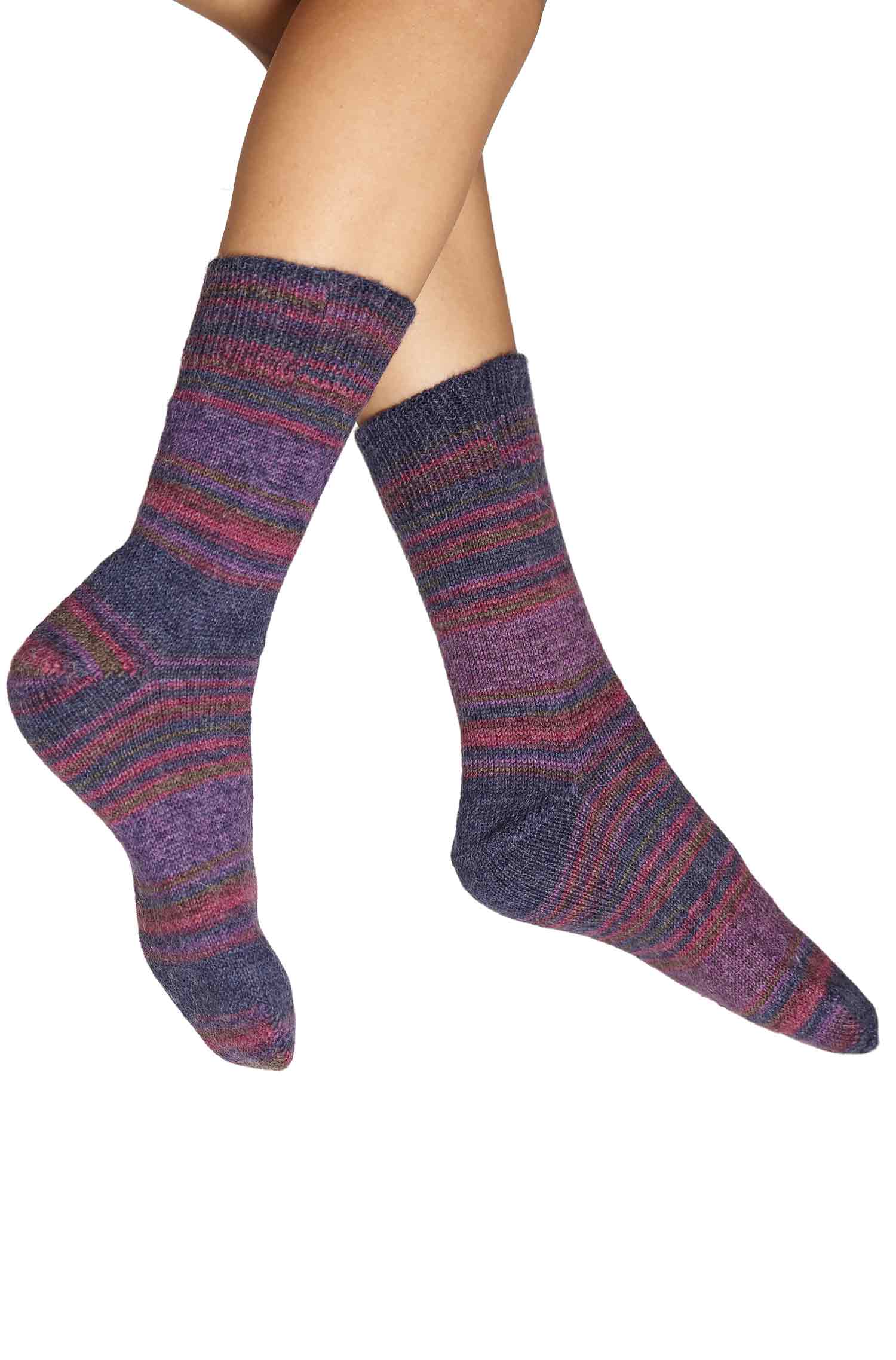 Alpaka Sockengarn HARMONY | 50g-pflaume/blau